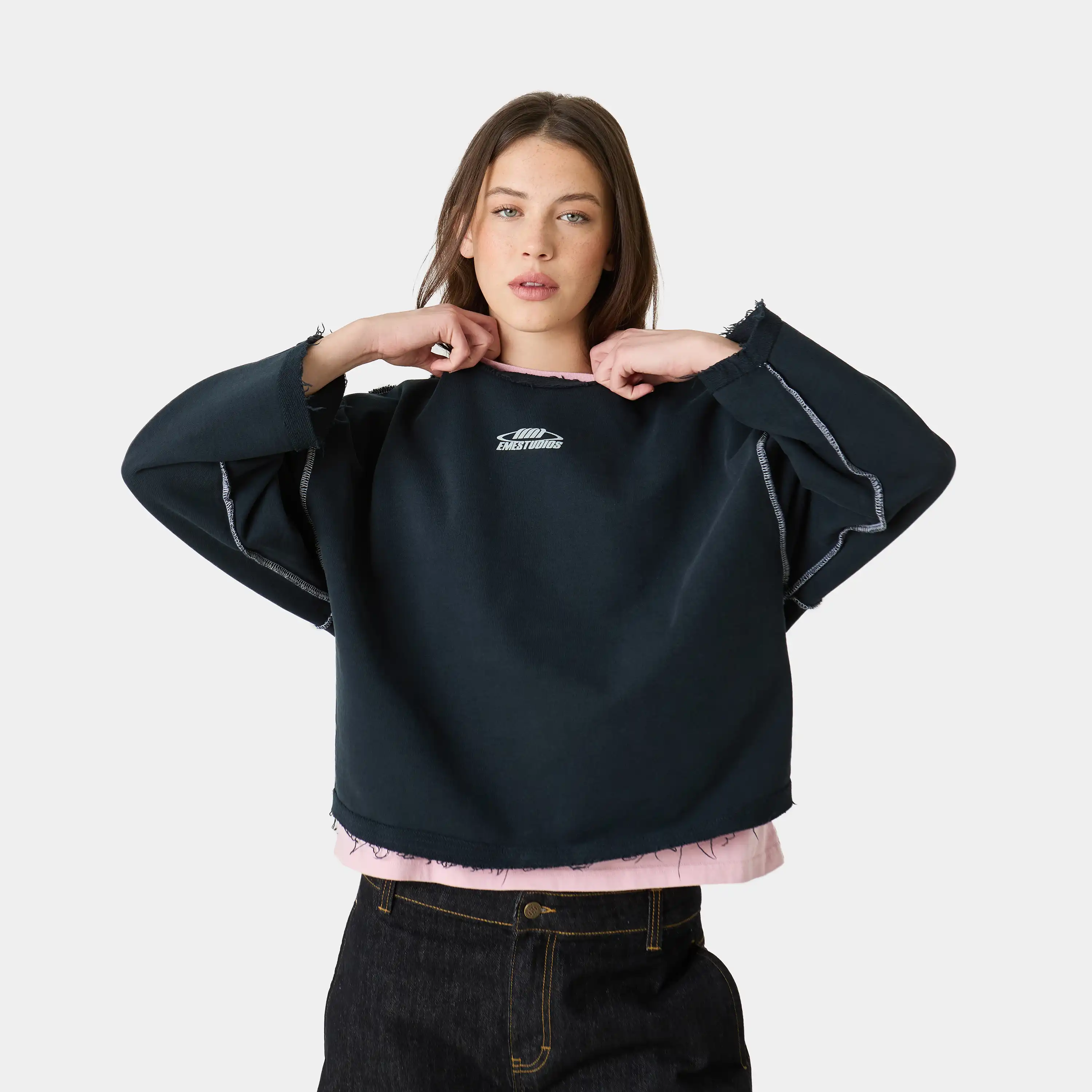 Suit Navy Oversized Crewneck