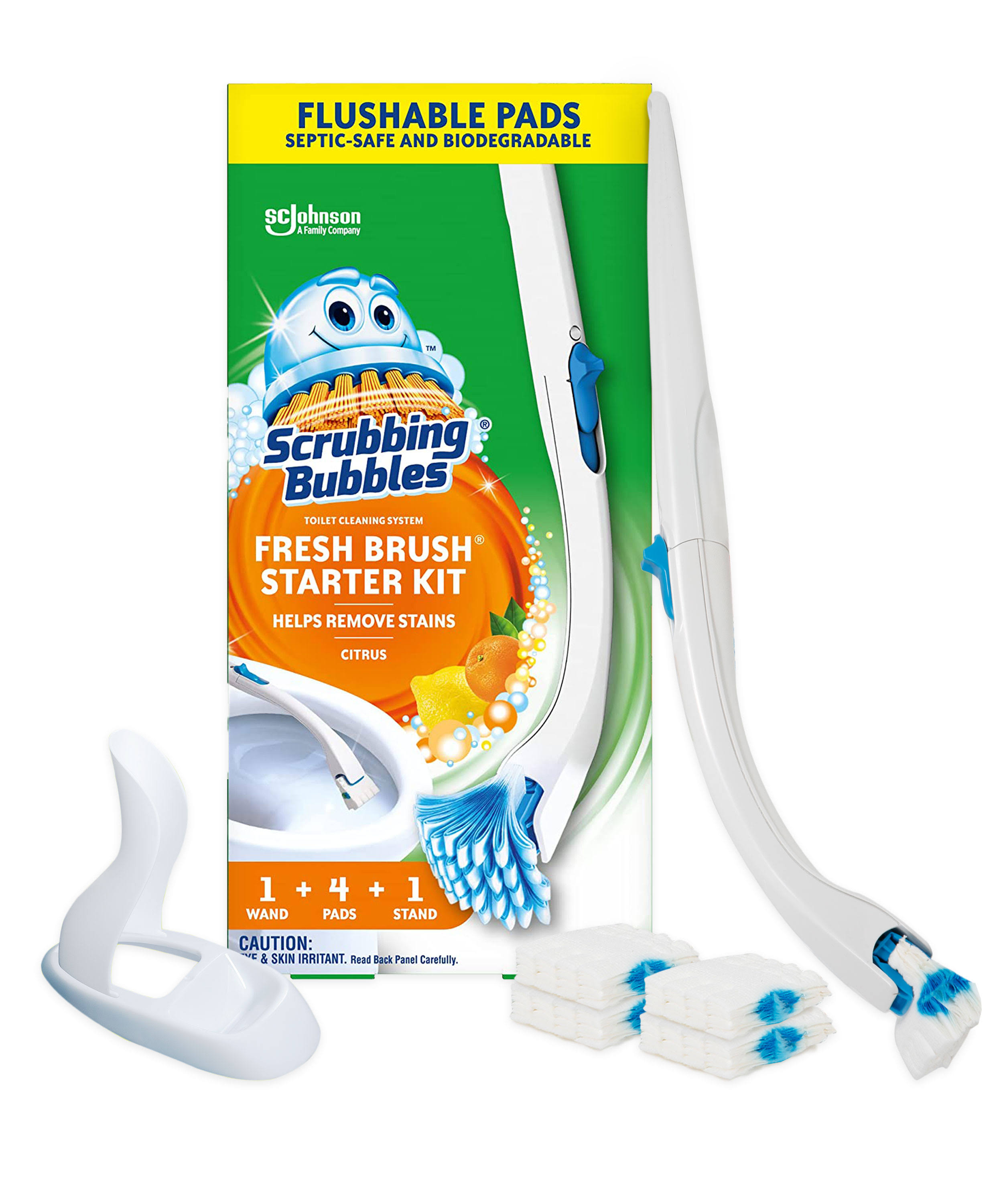Scrubbing Bubbles Fresh Brush Starter Kit, Citrus, Toilet Cleaning System