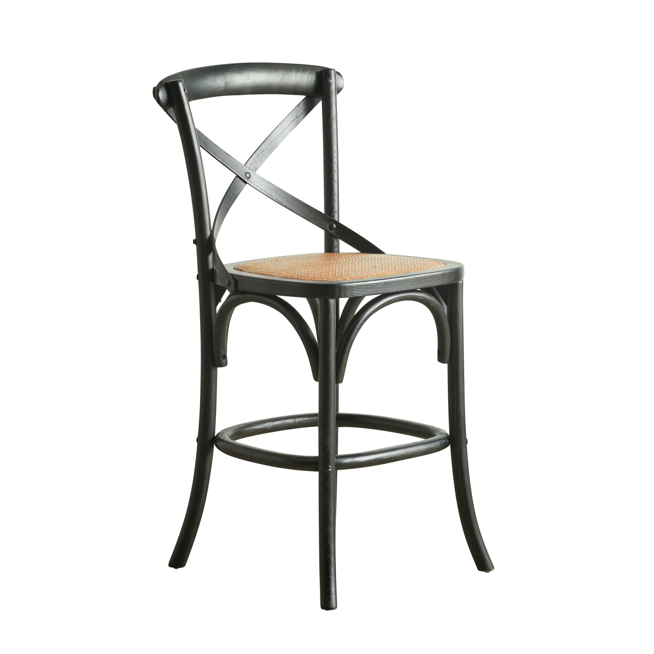 Provincial Cross Back Dining Stool Black