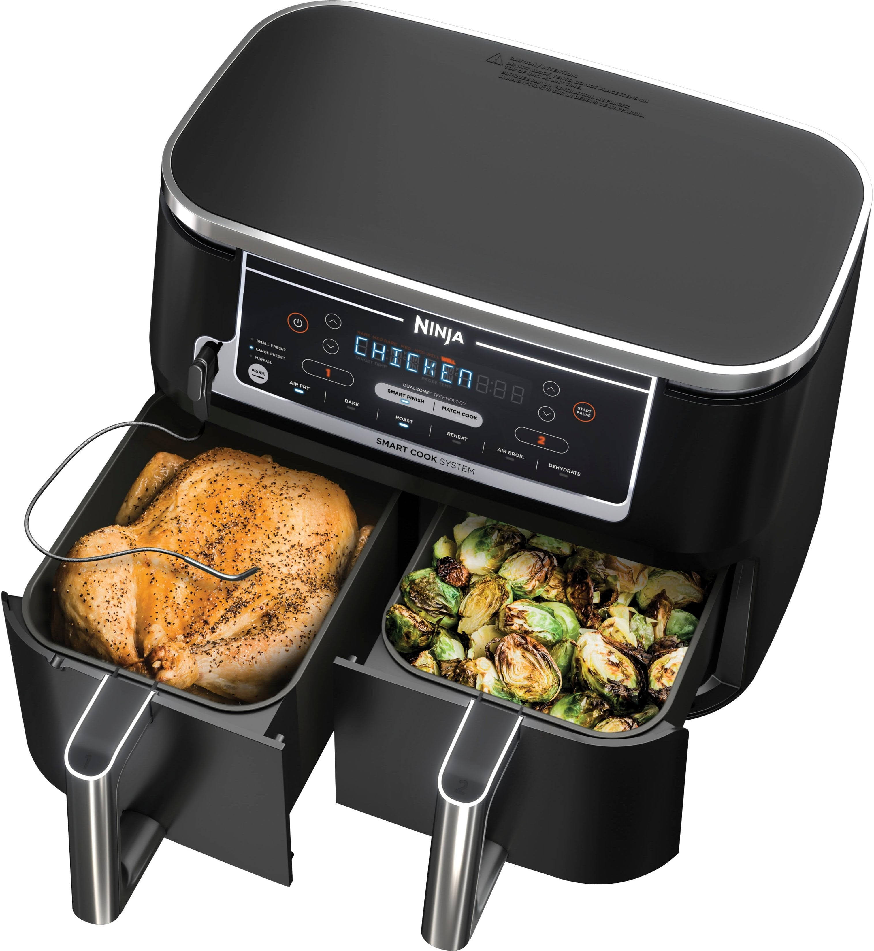 Ninja DZ550 Foodi 10 Quart 6 in 1 DualZone Smart XL Air Fryer W 2 Baskets