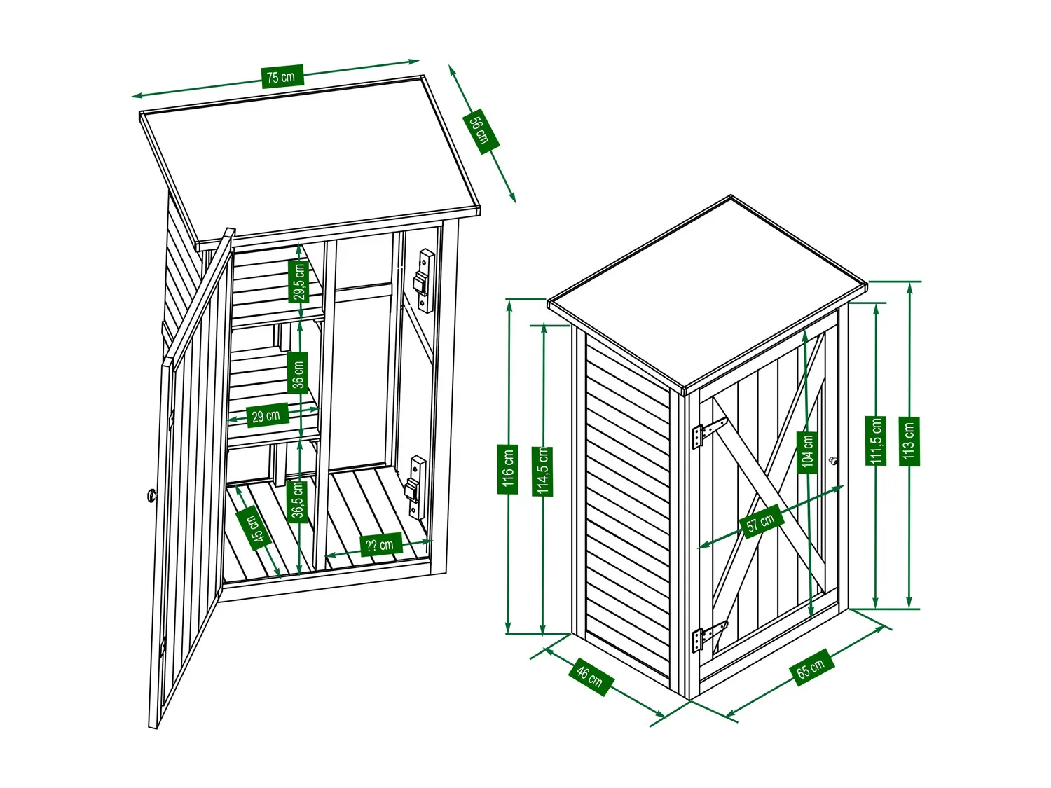 HABAU Armoire de jardin Benno, 76 x 56 x 117 cm, gris