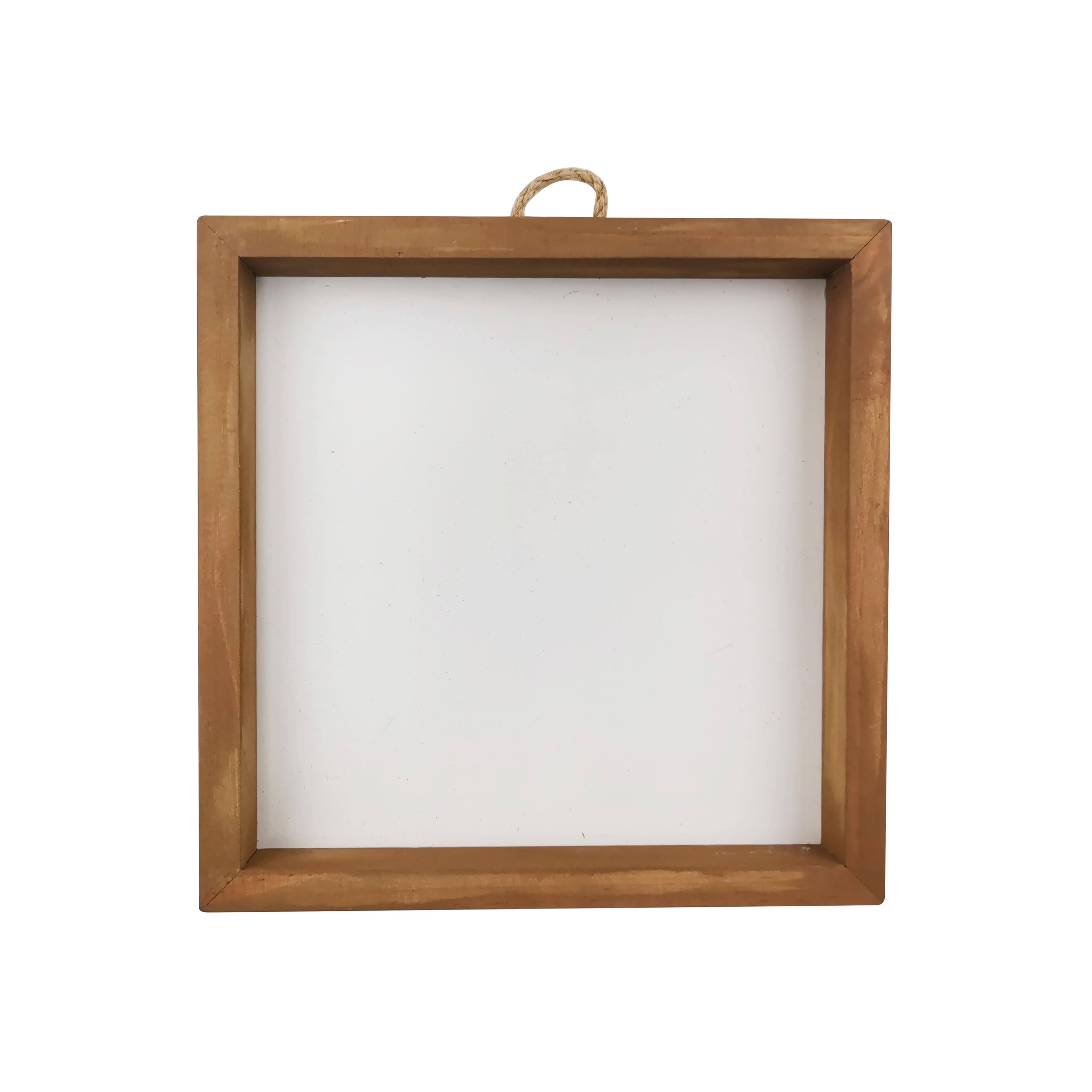 Make Market Plaque with Frame - White & Brown - 8 x 8 in