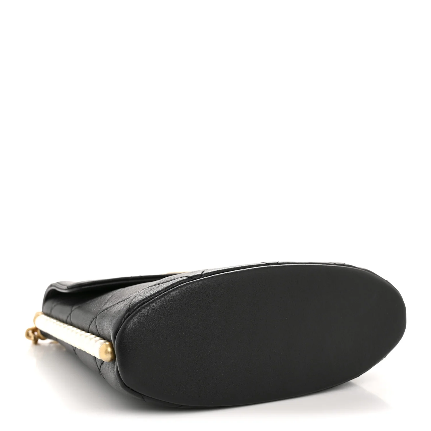 Calfskin Quilted Pearl Small About Pearls Hobo Bag Black