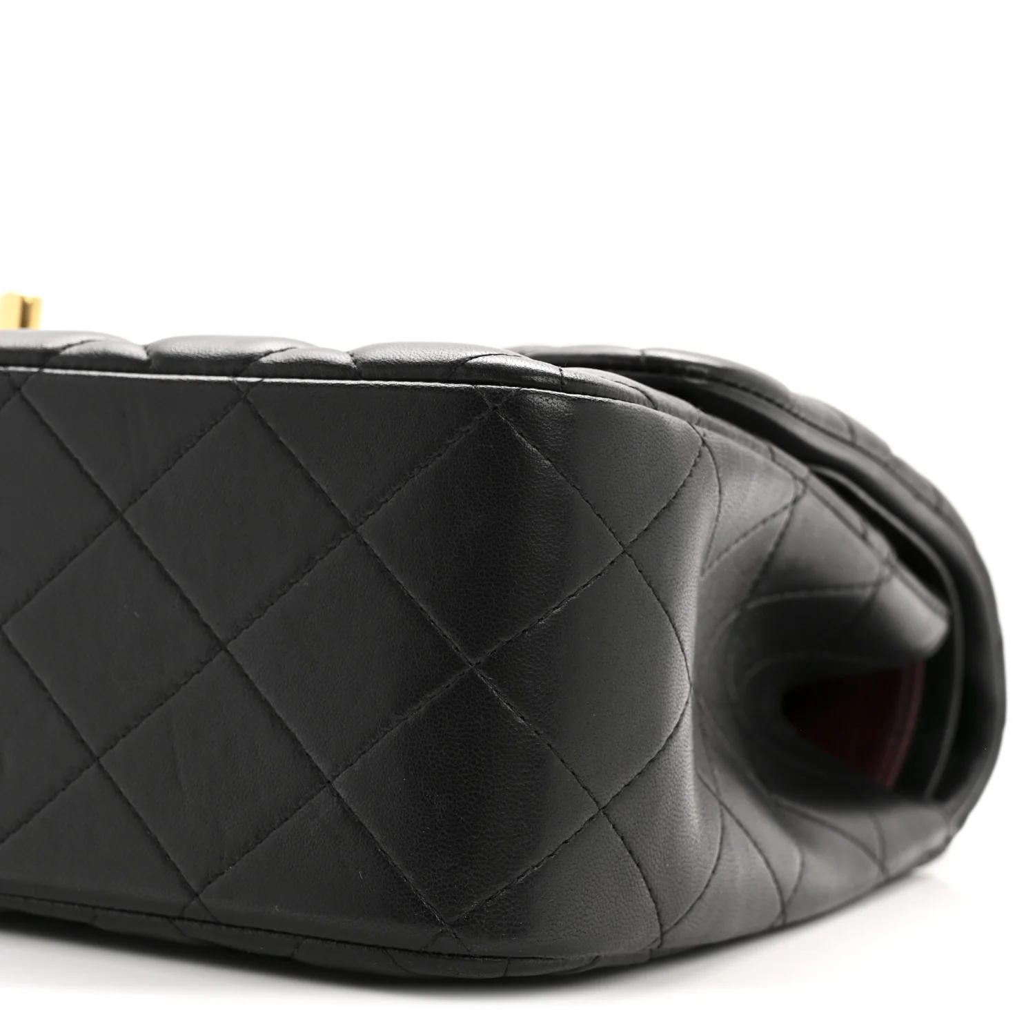Lambskin Quilted Jumbo Double Flap Black
