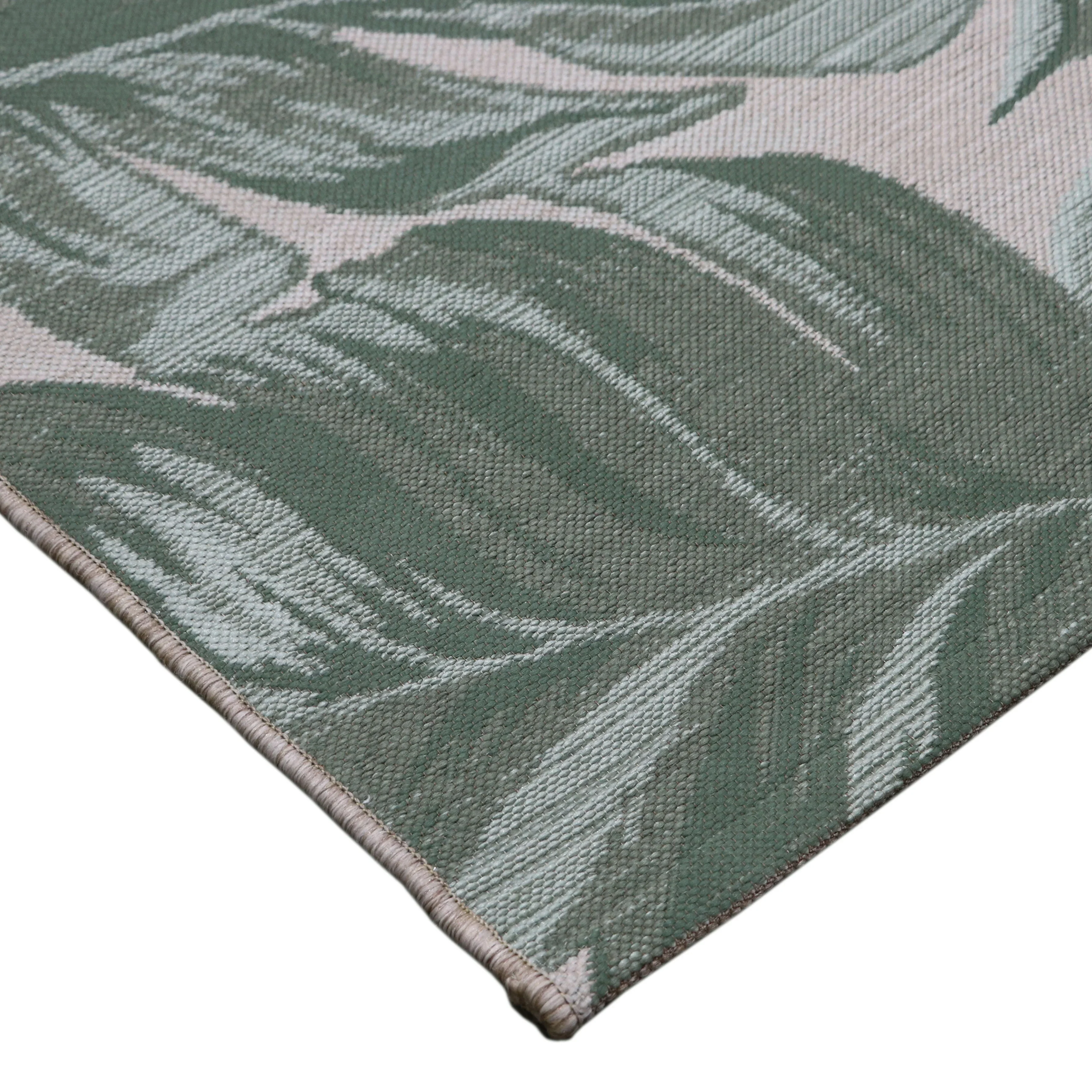 Better Homes & Gardens Palm Leave Reversible Rug, Green/White, 7' x 10'
