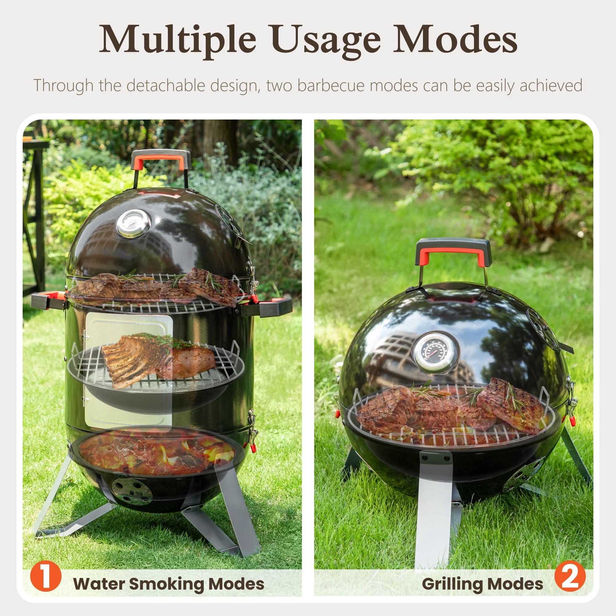 Alpha Joy 18-inch Vertical Charcoal Smoker BBQ Grill