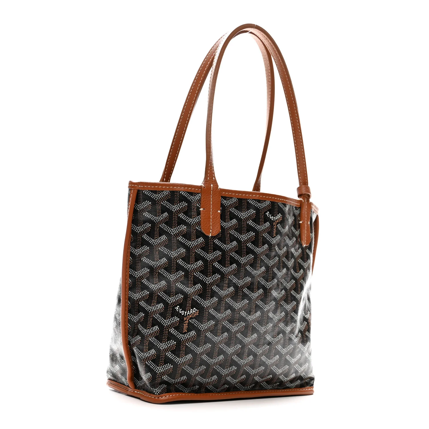 Goyardine Reversible Mini Anjou Black Gold