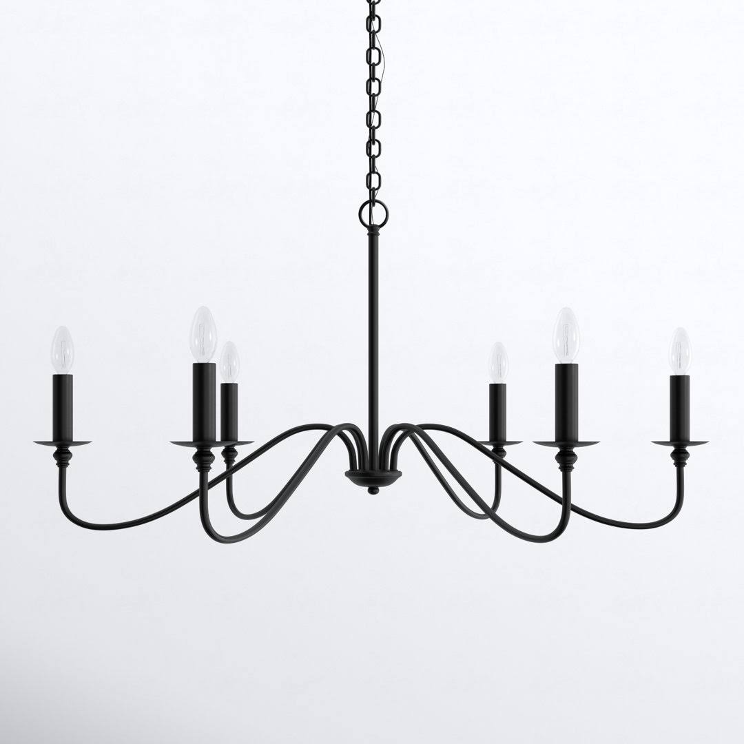Ableton 6 - Light Candle Style Classic / Traditional Chandelier Birch Lane Finish: Matte Black, Size: 19