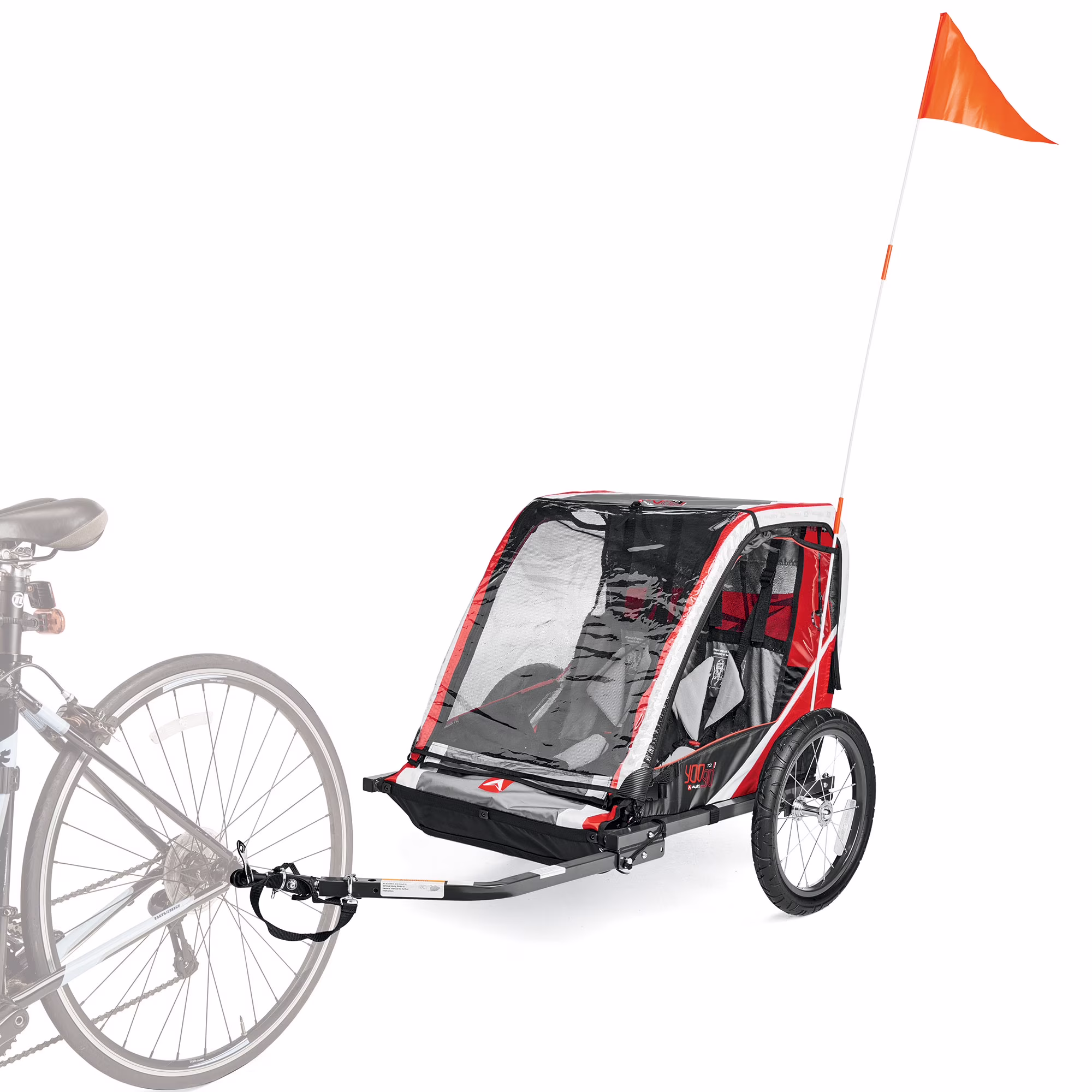 Remolque para Bicicleta Infantil de Dos Ruedas, Rojo(Red)