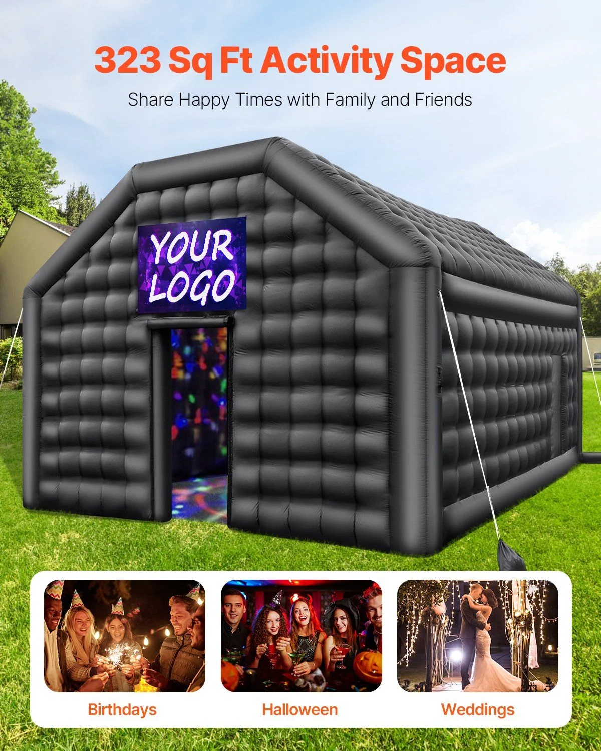 Portable Inflatable Nightclub 16.4FT Wide Blow Up Party Tent with Glow Lights for DJ Parties - Image 4