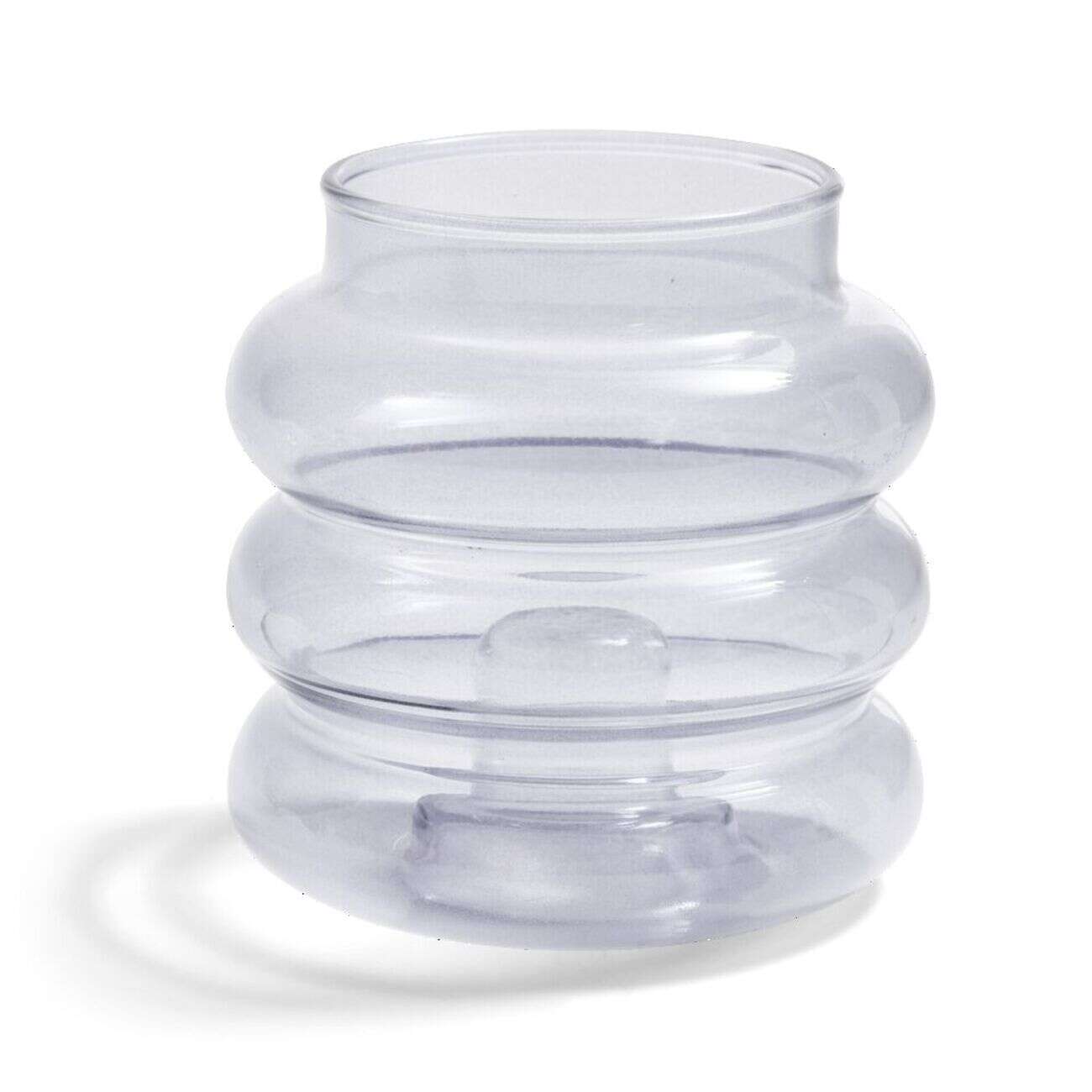 Bougeoir anneau bleu Ø9xH8,5cm