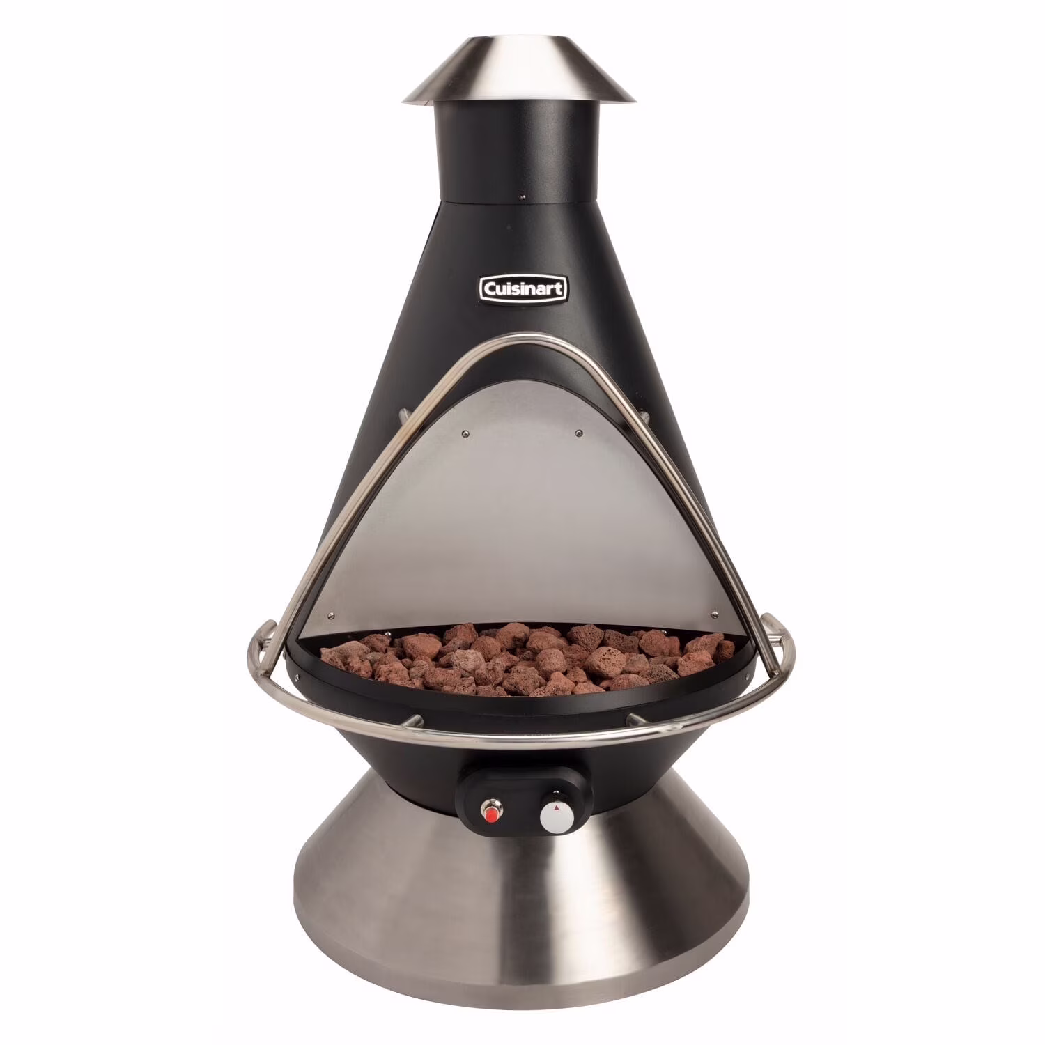 Cuisinart Chimenea Propane Fire Pit, 40, 000 BTU Adjustable Gas Fire Pit for Patios, Includes Lava Rocks, Directional Heat Shield and Push to Start Ignition