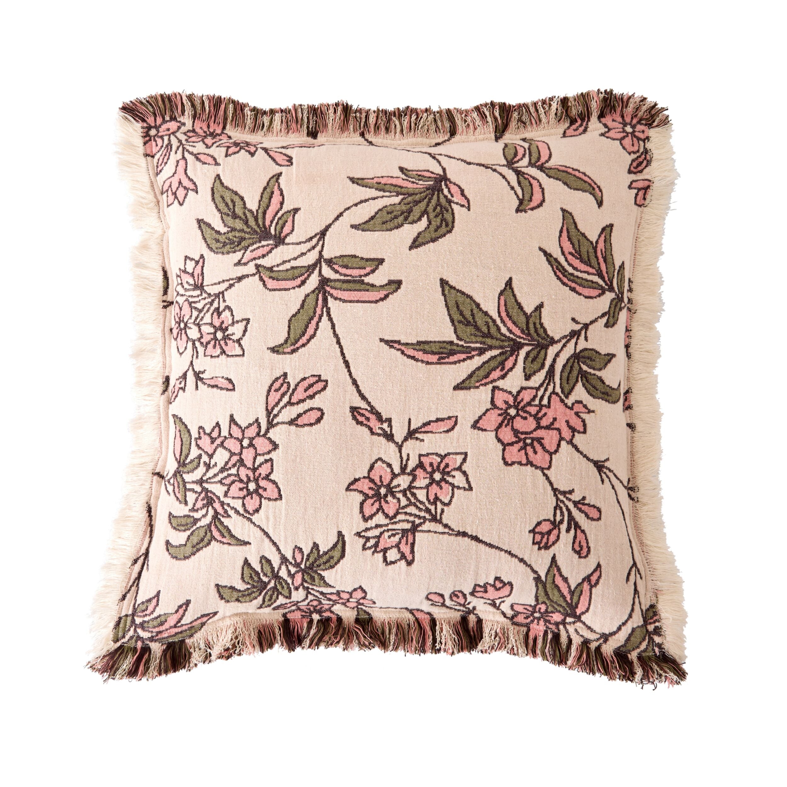 Jacquard Garden Cotton Cushion 50x50cm Blossom