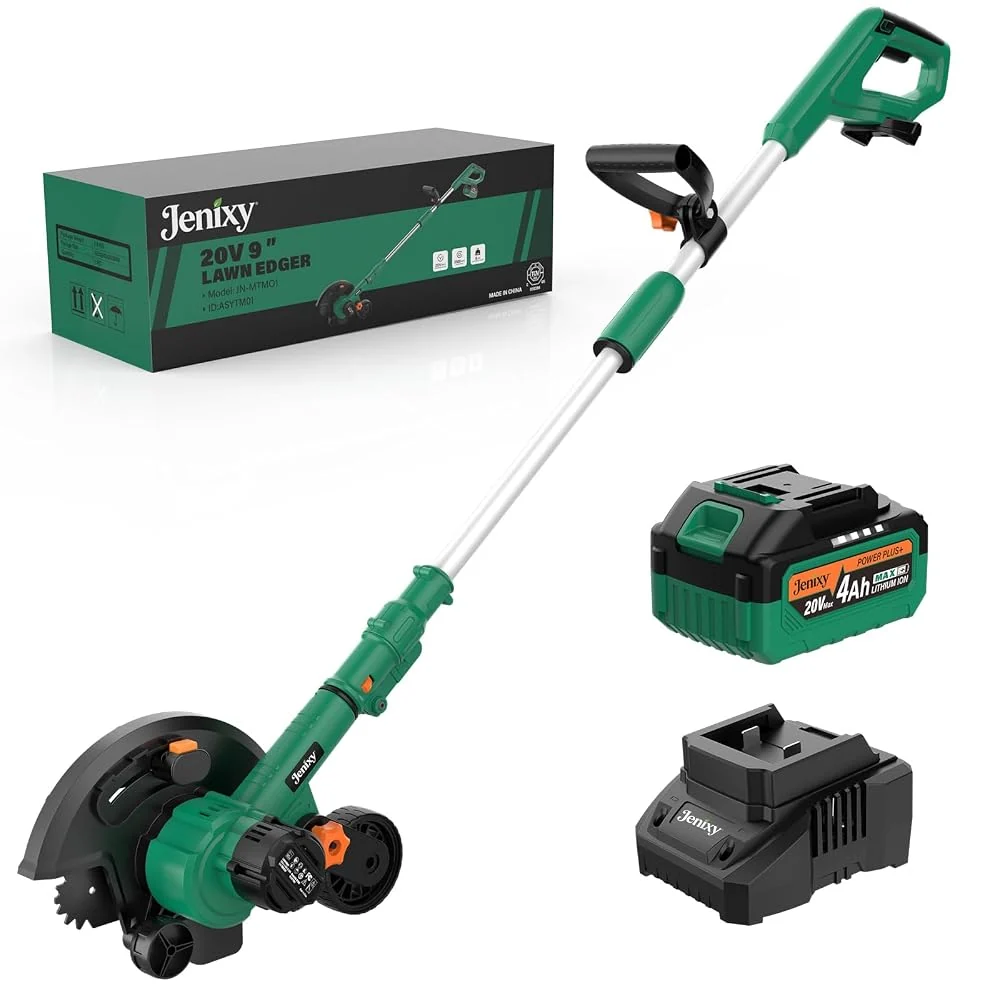 20V Cordless Lawn Edger, 9" Brushless Electric Edging Tool with Battery