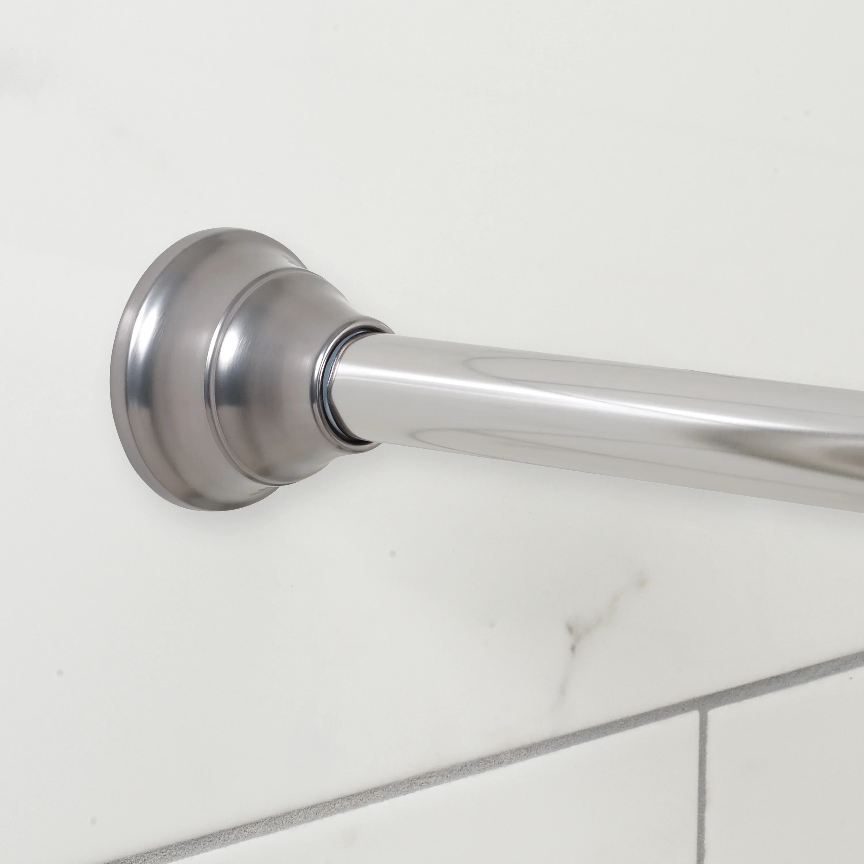 (4 pack) Better Homes & Gardens Wave Finial No Rust 43a?? to 72a?? Adjustable Tension Shower Curtain Rod, Nickel