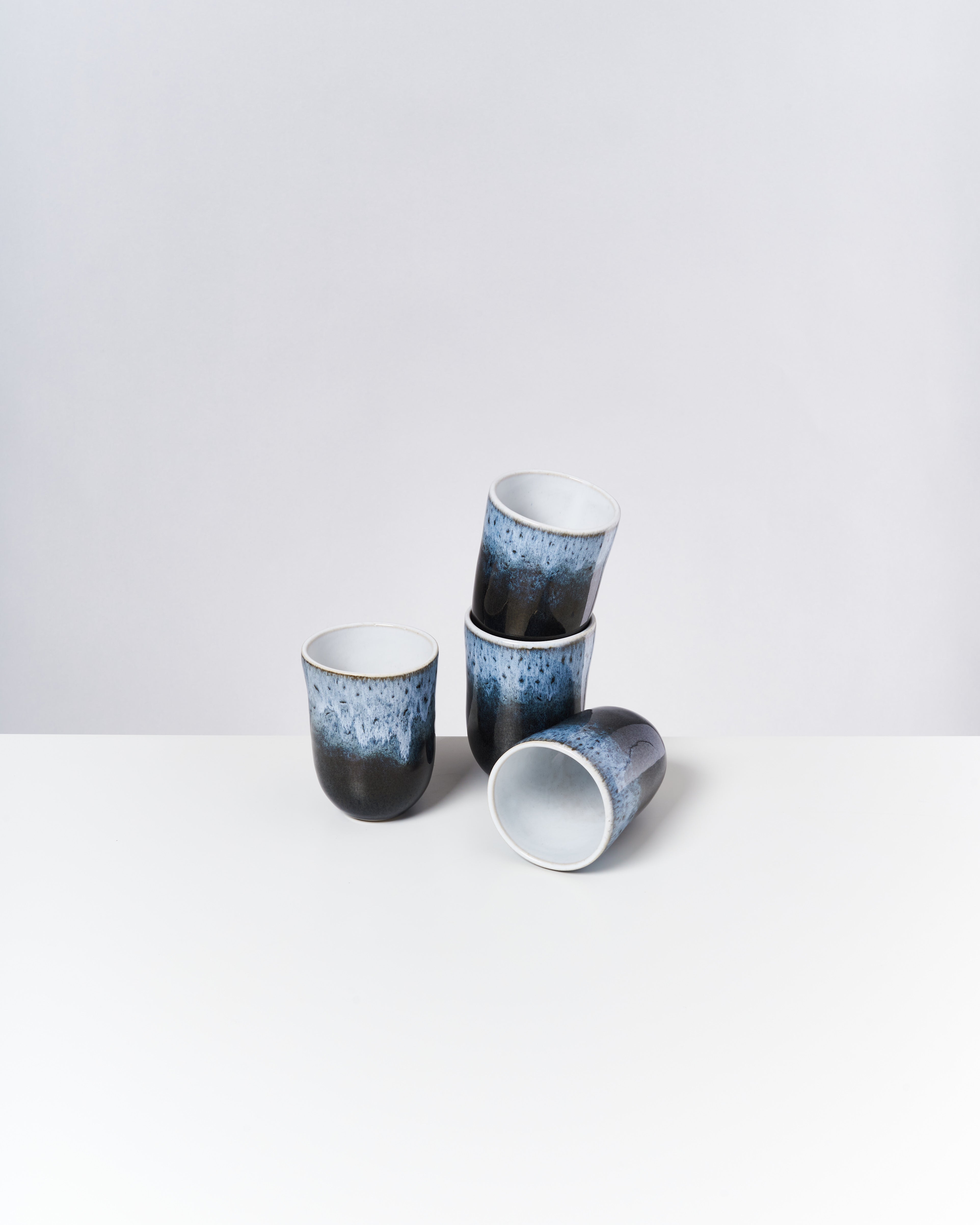 ALCACHOFRA - LARGE CUP BLACK-BLUE SET OF 4