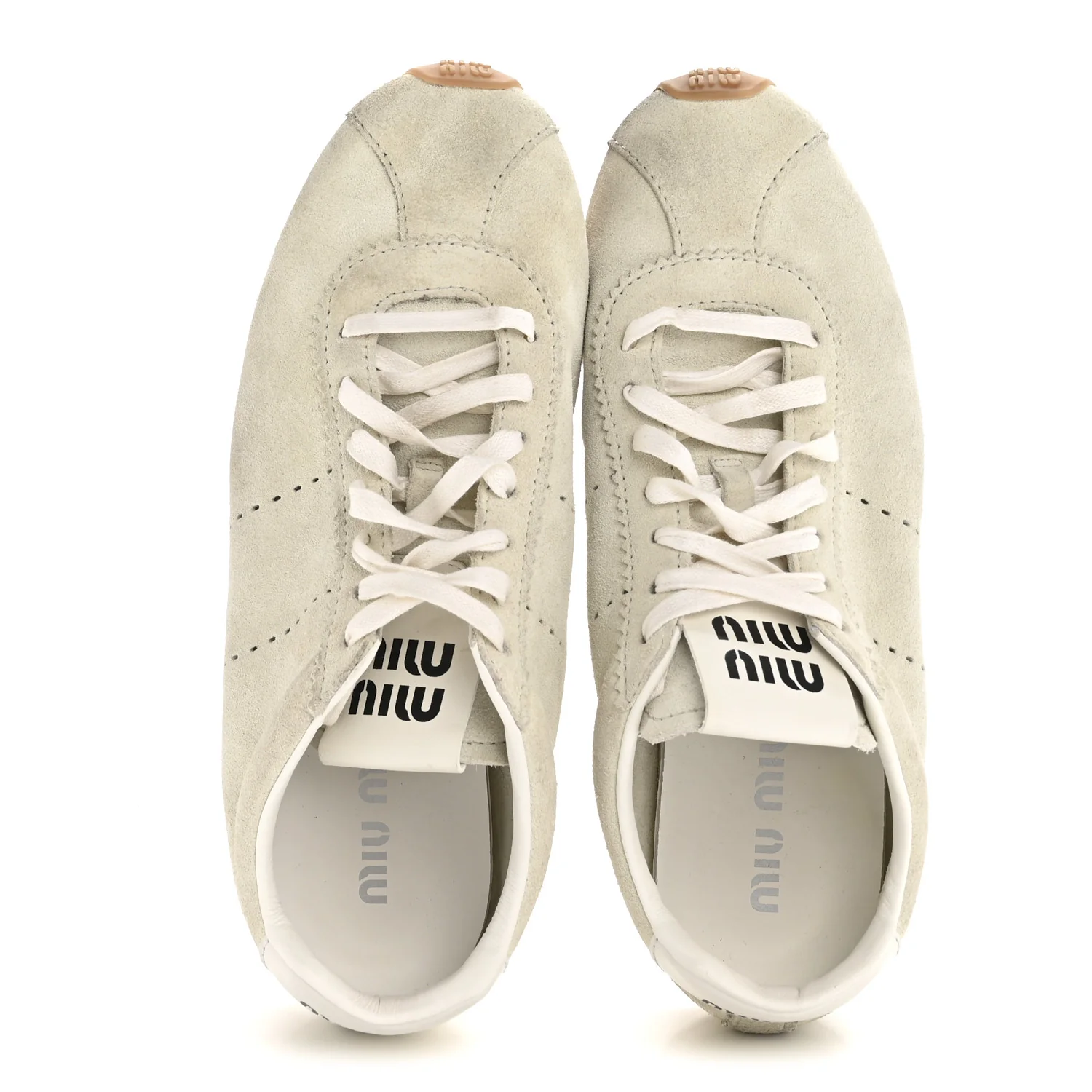 Bleached Suede Womens Plume Low Top Sneakers 39 White