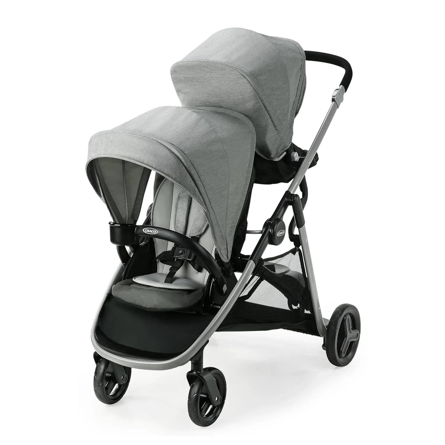 Poussette double Graco Ready2Grow 2.0 avec banquette et plateforme pour position debout (Rafa)