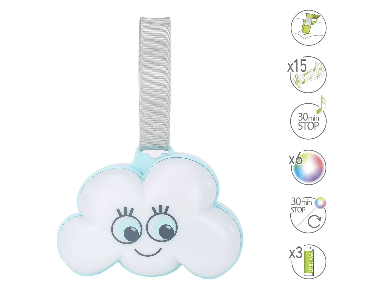 Badabulle Veilleuse Nuage, avec bote  musique