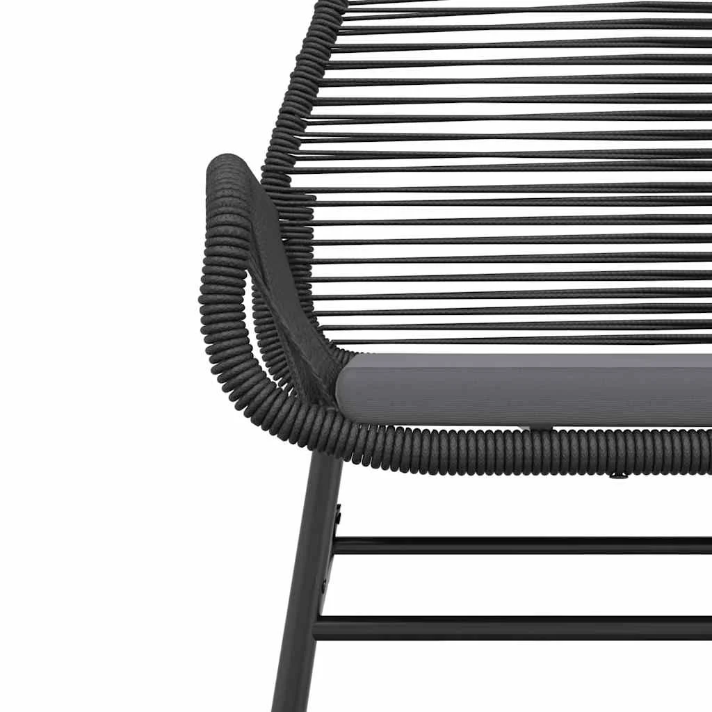 Vidaxl 7 Piece Patio Dining Set with Cushions Black Poly Rattan Glass