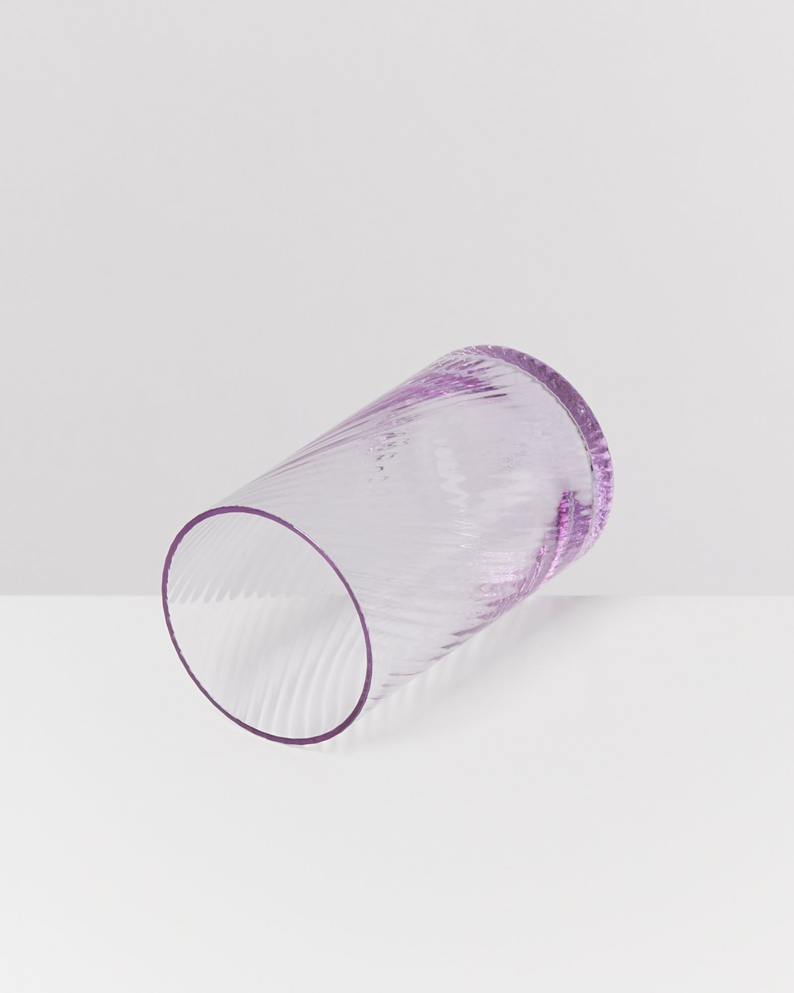 LEIRIA - SMALL GLASS RIFFLED PURPLE