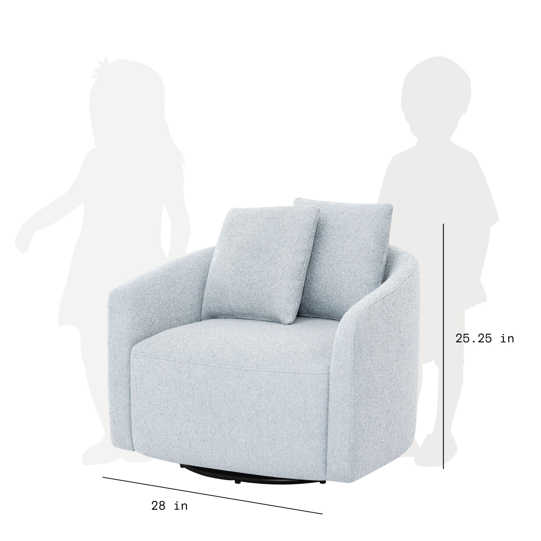 Beautiful Drew Kids Accent Chair, Cornflower Bouclé Fabric(Cornflower Blue) Image 7