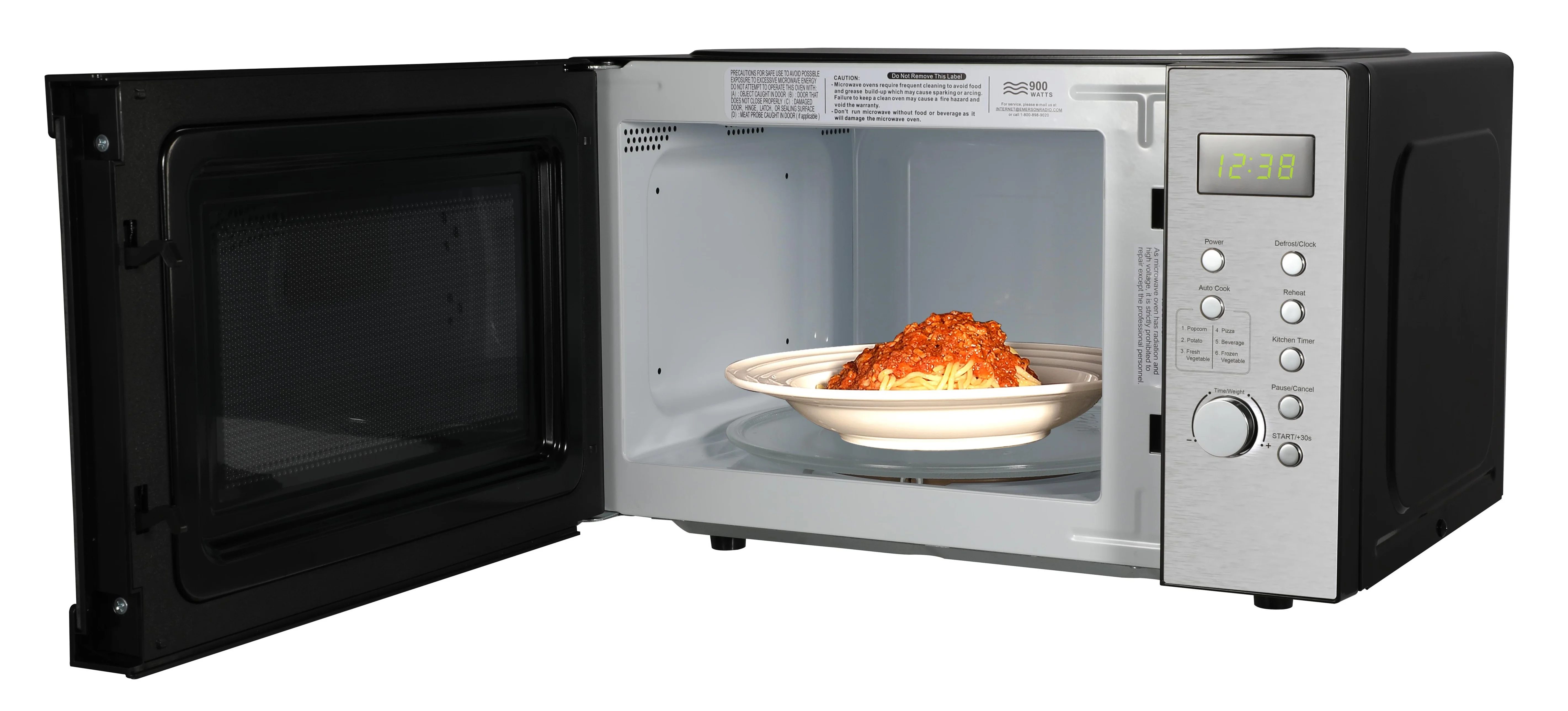 Emerson 0.9 cu ft, 900W Digital Control Countertop Microwave Oven, Stainless Steel - MW9005SS