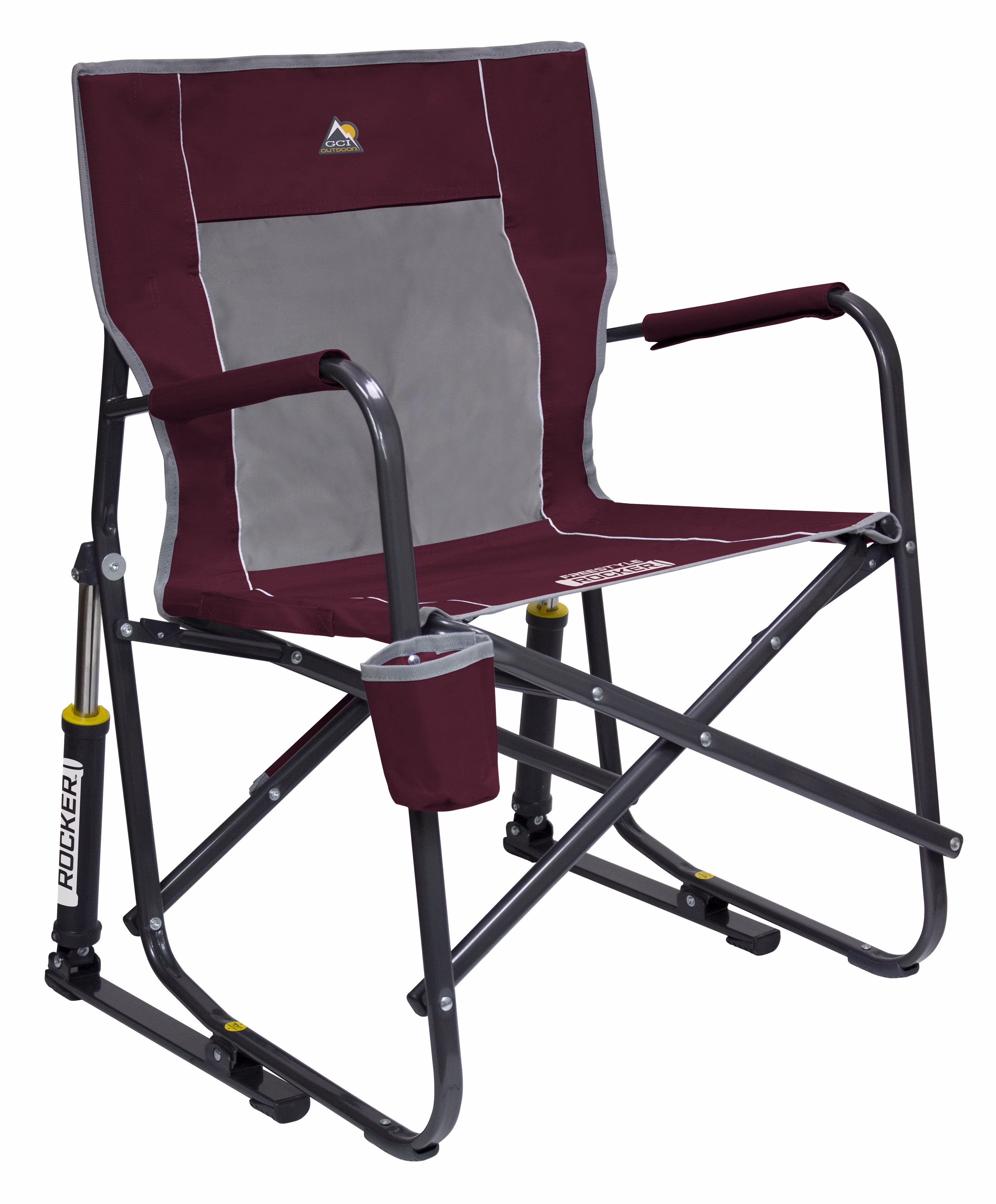 Freestyle Rocker Foldable Rocking Camp Chair, Maroon(Maroon)