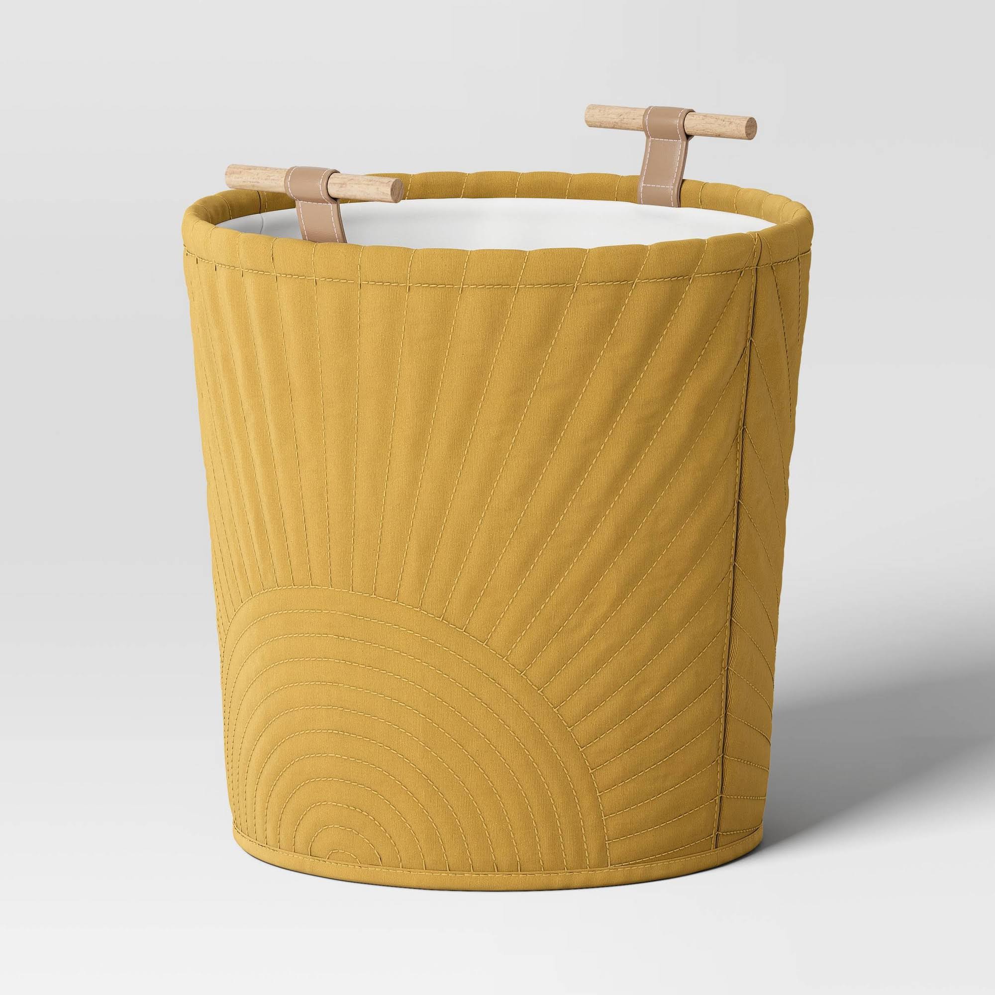 Large Quilted Storage Basket Yellow - Pillowfort