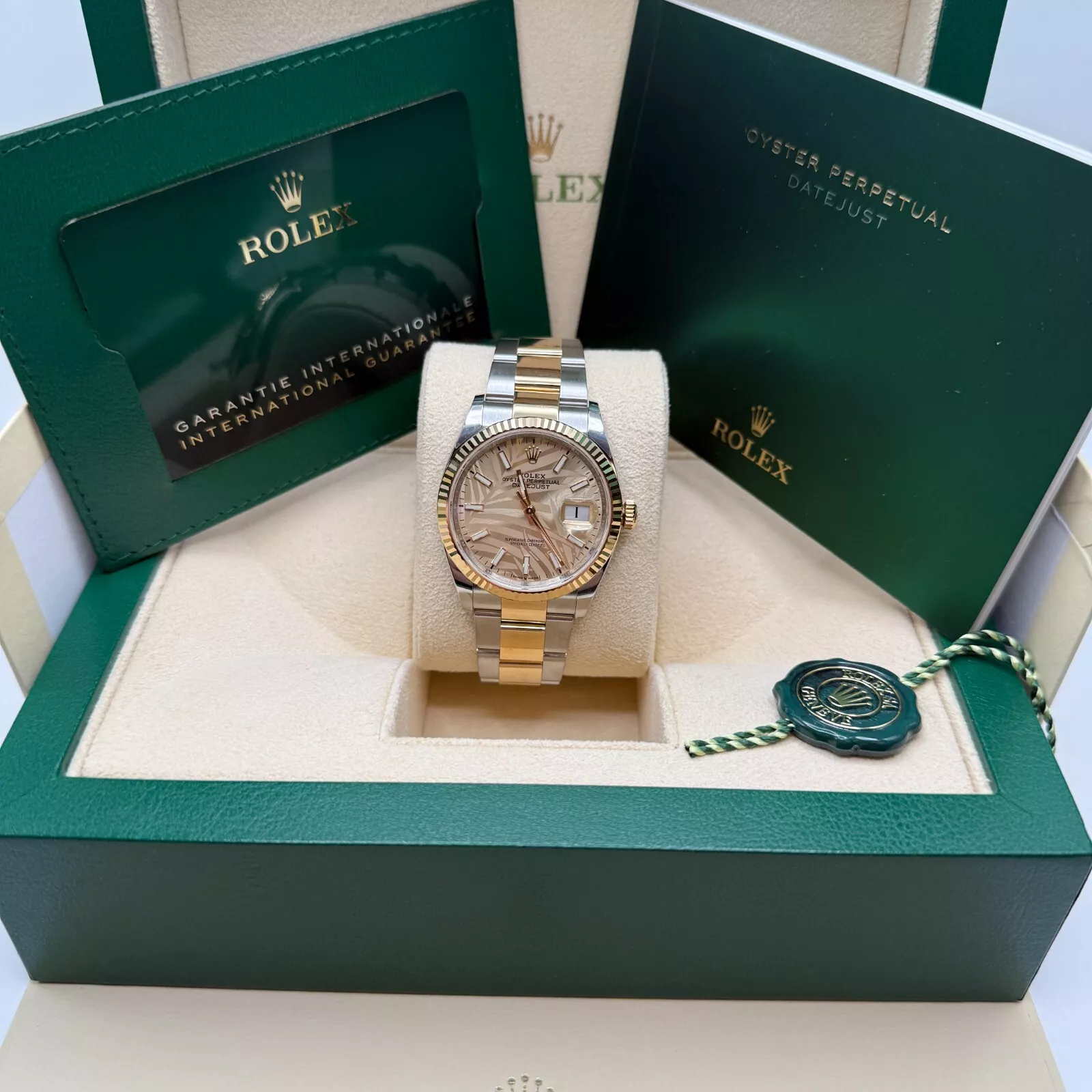 [Super Clone]RLX  Datejust 36mm 126233-0038 Golden Palm Motif 36mm Dial Oyster Bracelet Watch