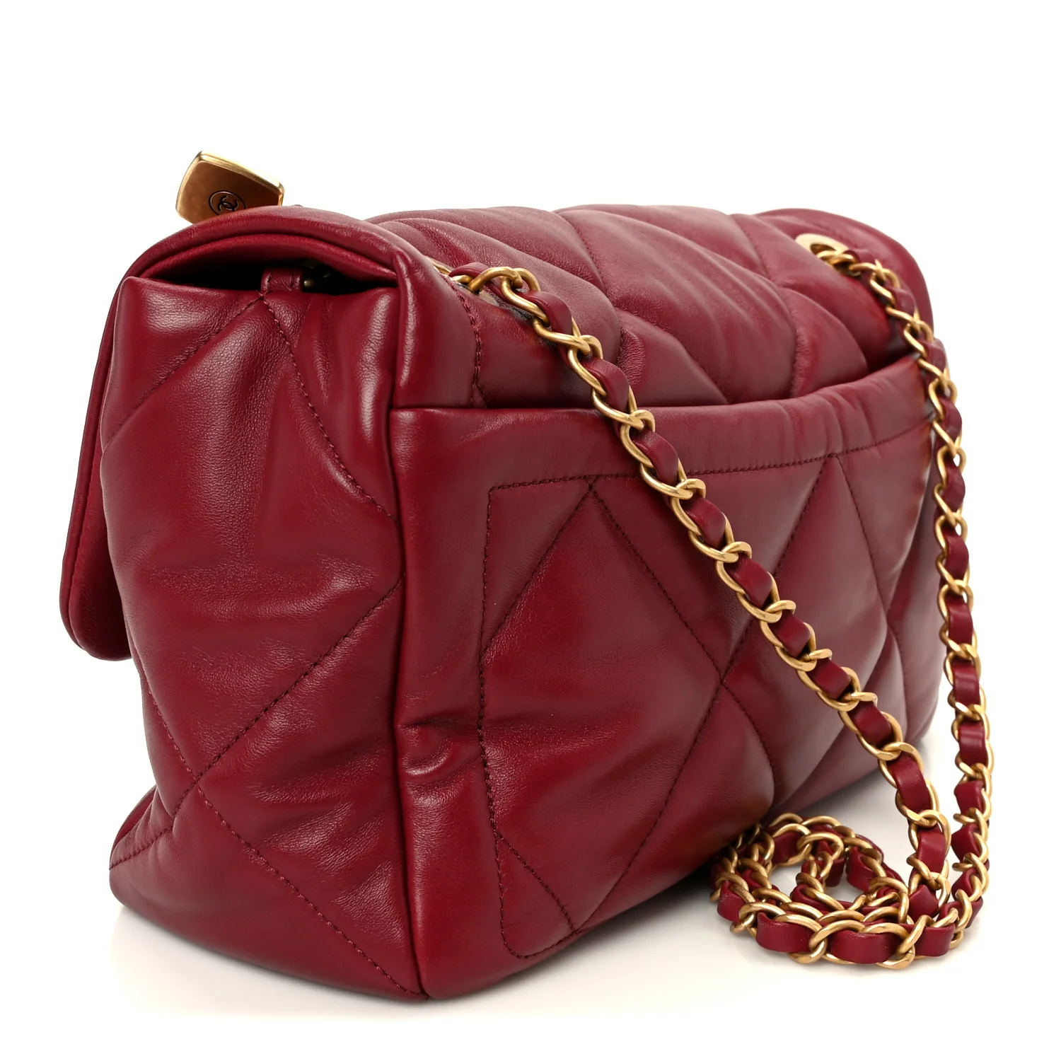 Lambskin Quilted Large Flap Red