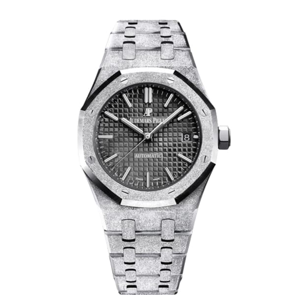 [Super Clone]Audemars Piguet Royal Oak Frosted Gold Selfwinding, Black dial, 37mm,White gold,