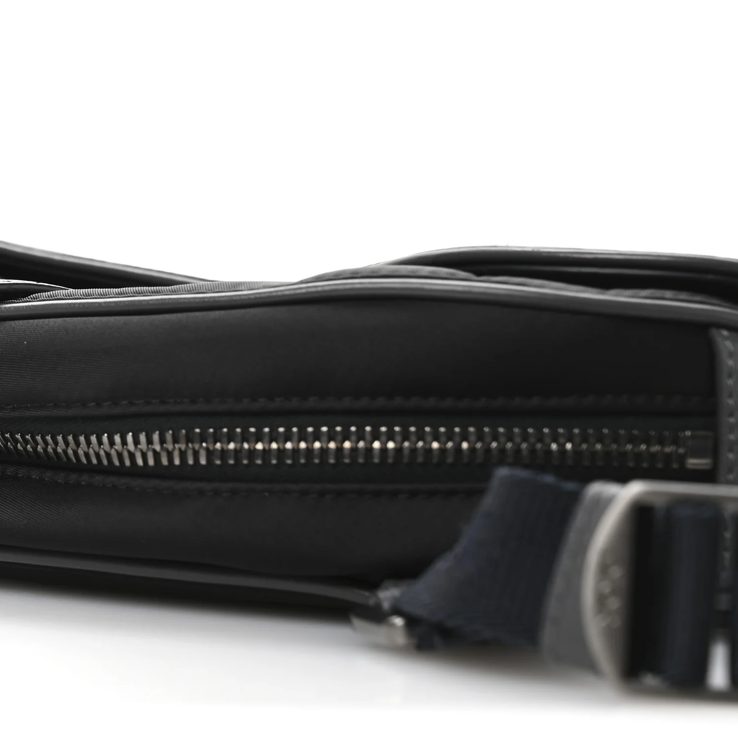 Nylon Grained Calfskin Saddle Bag Black Multicolor