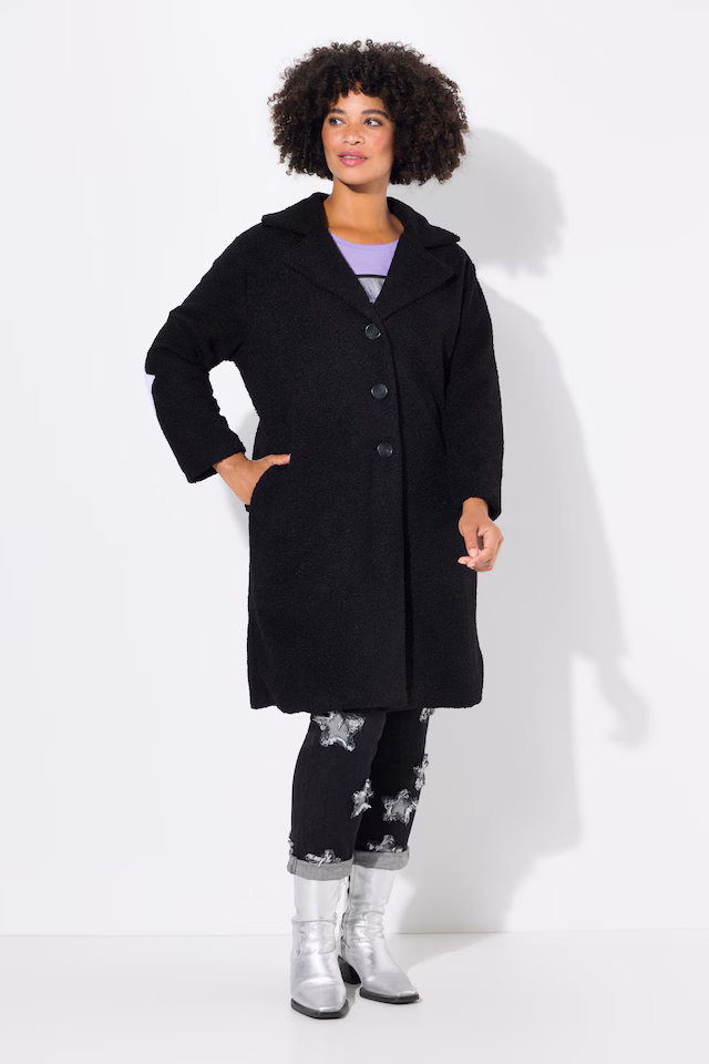 A-Line Teddy Coat with ANGEL Inscription on Back