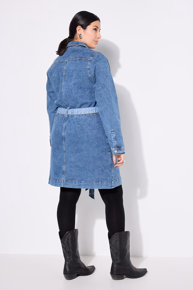 Denim Tie Belt Shirt Dress