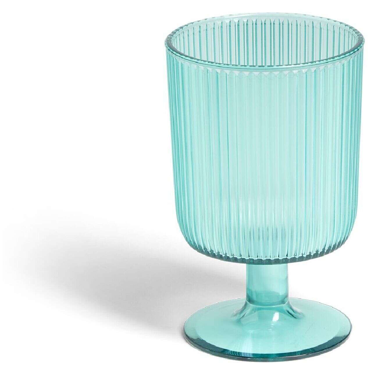 Verre à pied strié 300ml plastique Ø8xH12,5cm- 3 coloris