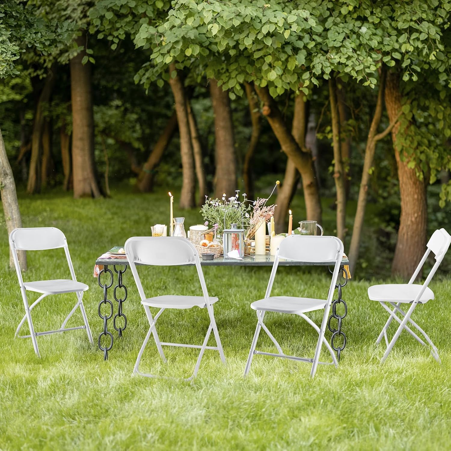 Lot de 12 chaises pliantes Sweetcrispy, chaises pliantes rembourrées en cuir, chaises pliantes robustes en métal