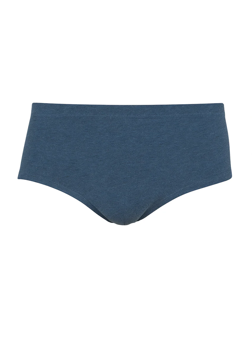 Slip homme uni en coton bleu
