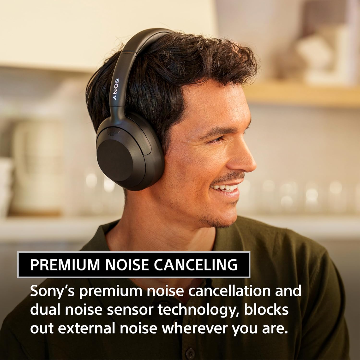Sony ULT WEAR Over-Ear Noise Canceling Bluetooth Headphones with Alexa Built-in  Comfortable Design  30-Hour Battery  Massive Bass  & Signature Noise Canceling Found in 1000X Series  Off White