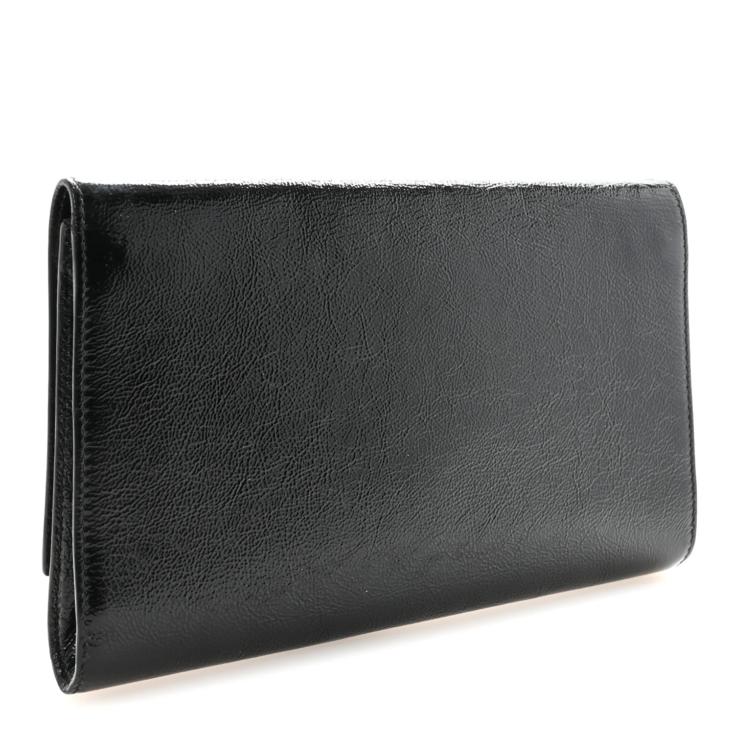 Textured Patent Monogram Large Belle De Jour Clutch Black
