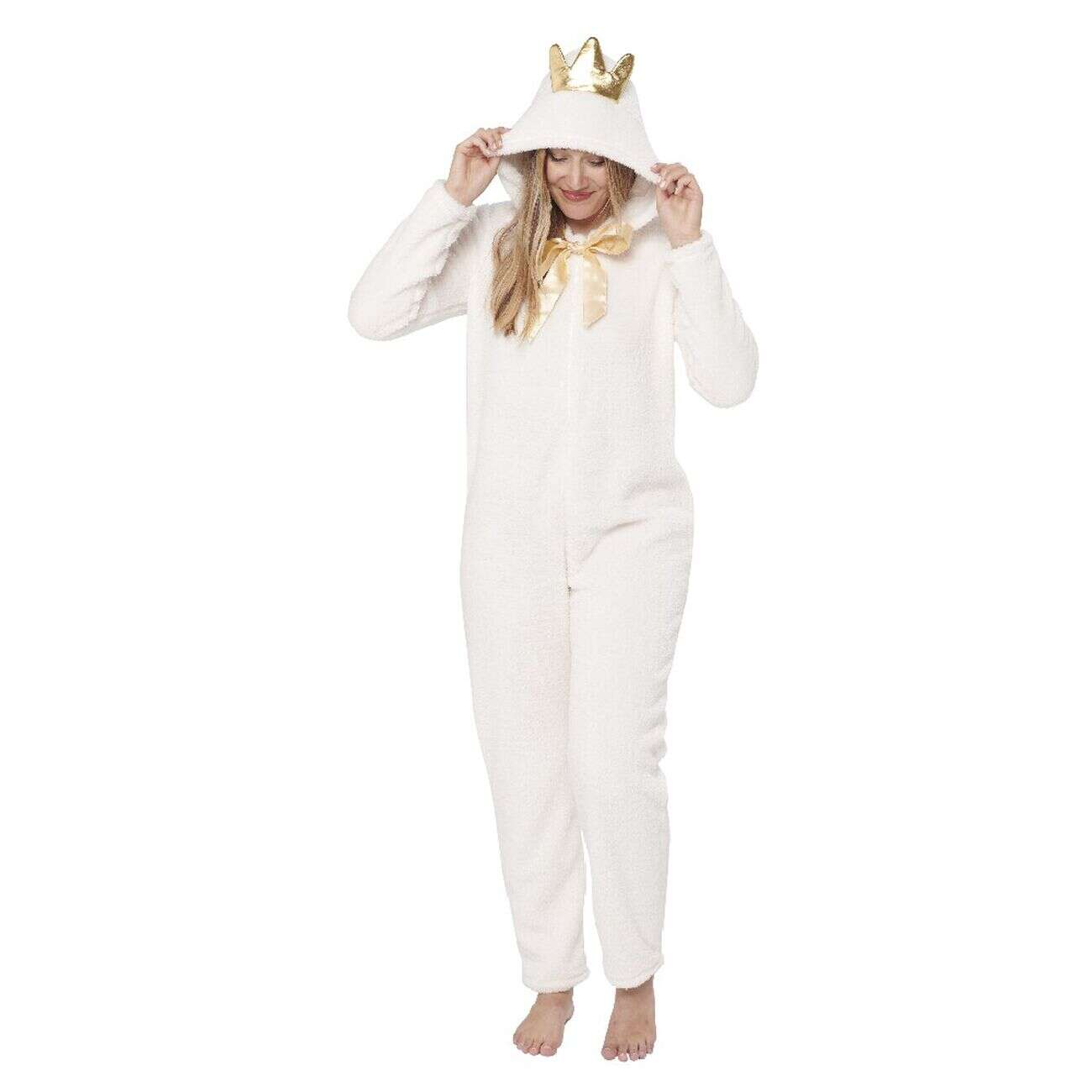 Pyjama combinaison princesse blanc doré femme Taille XS