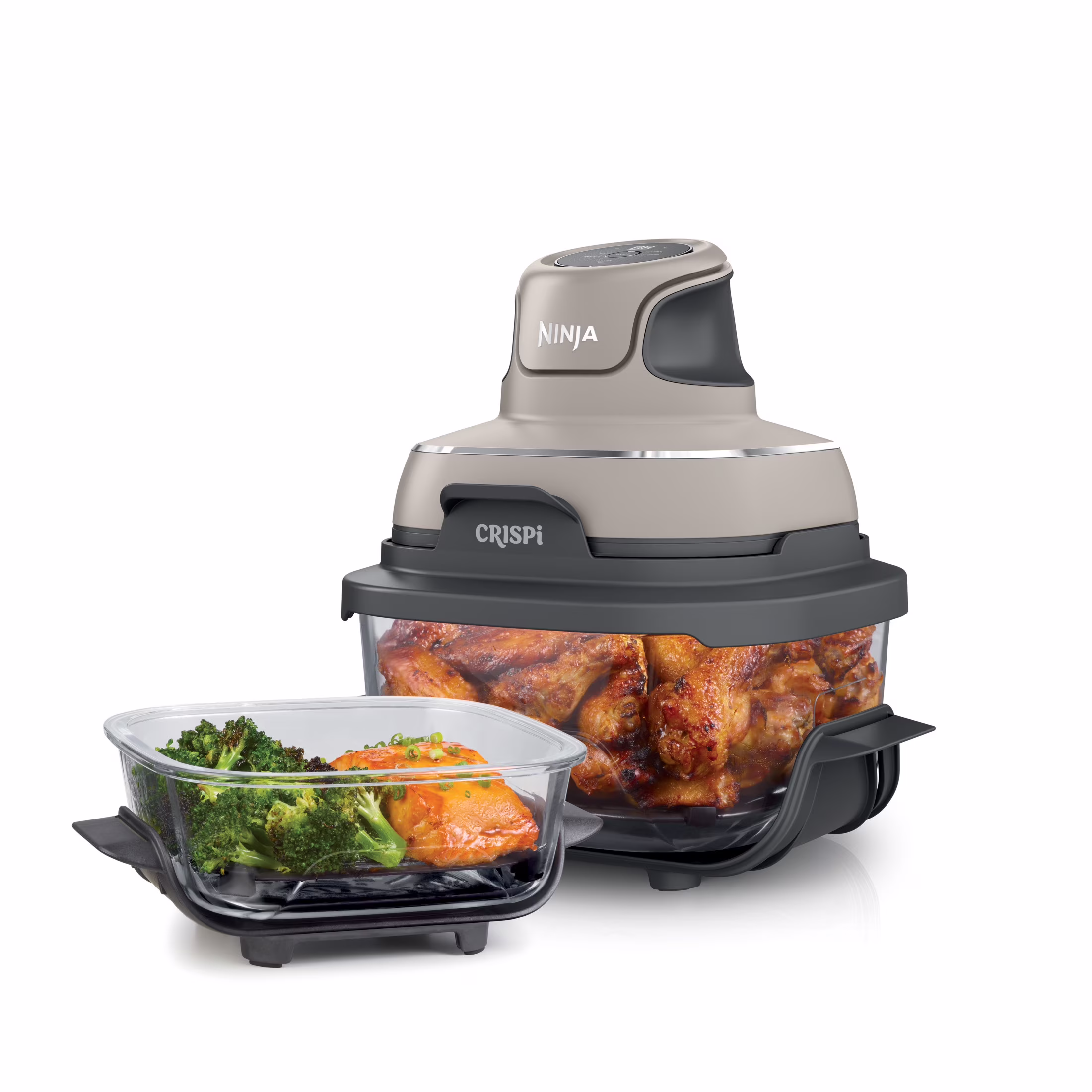 Crispi 4-in-1 Portable Glass Air Fryer Cooking System, 4-Qt 6-Cup Containers, Cyberspace(Cyberspace) - Image 6