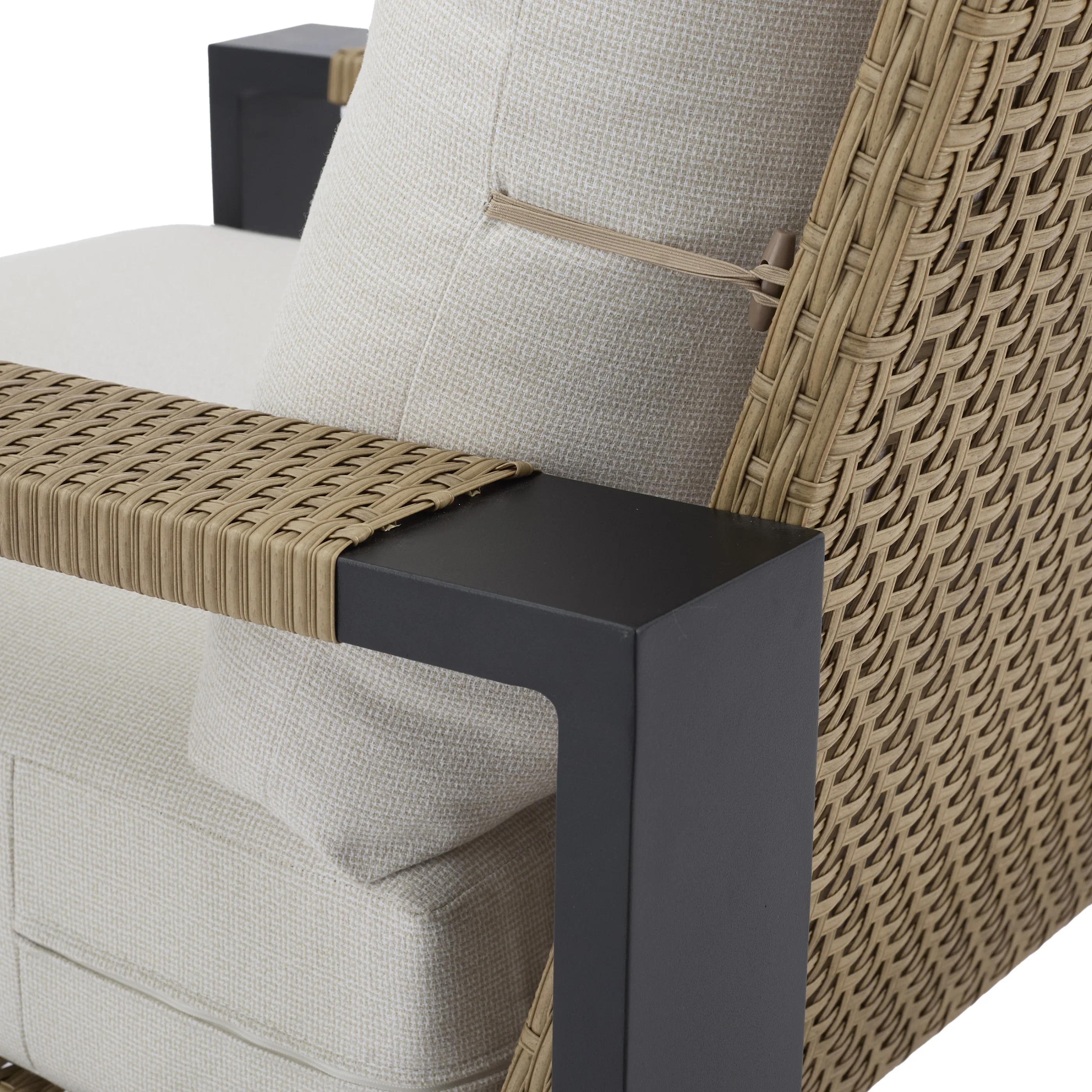 Better Homes & Gardens Ventura 2-Piece Outdoor Wicker Chat Chair, Beige