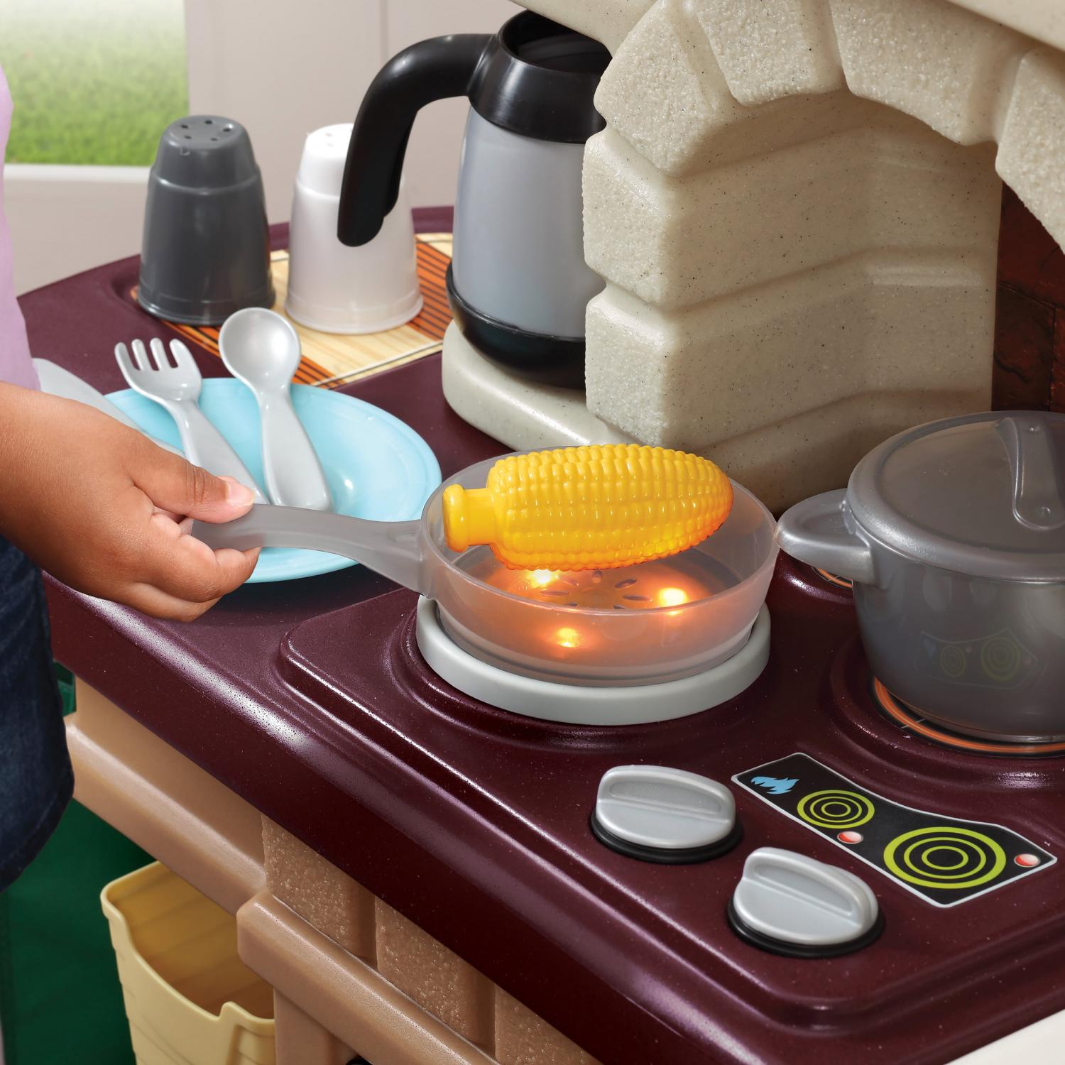 Step2 Heart of the Home Brown Toddler Play Kitchen Set