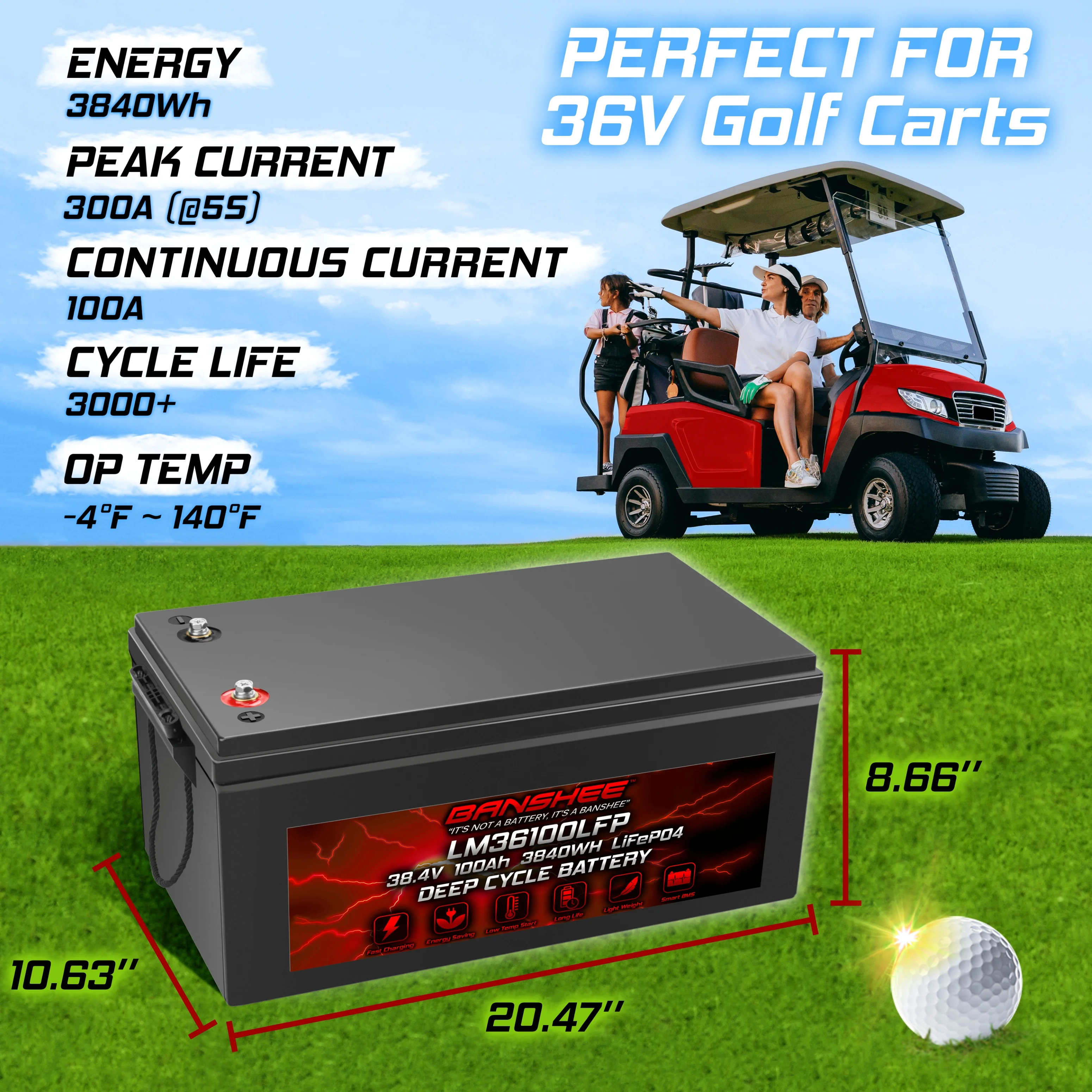 36V 100Ah LiFePO4 Lithium Battery For 36V/72V Electric Outboard Motor - Image 4