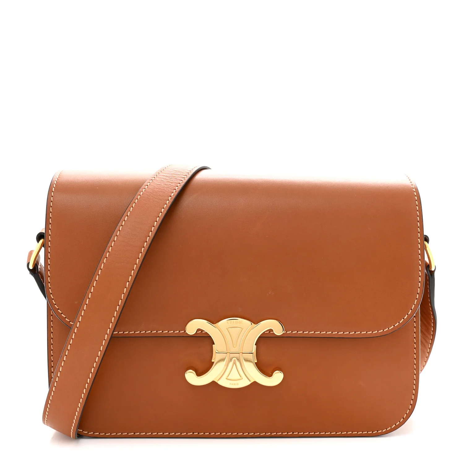 Natural Calfskin Medium Triomphe Tan