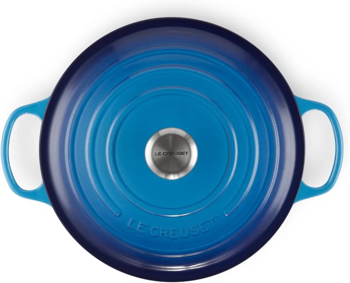 Le Creuset Signature Enamelled Cast Iron 28cm Round Casserole Dish with Lid, Blue