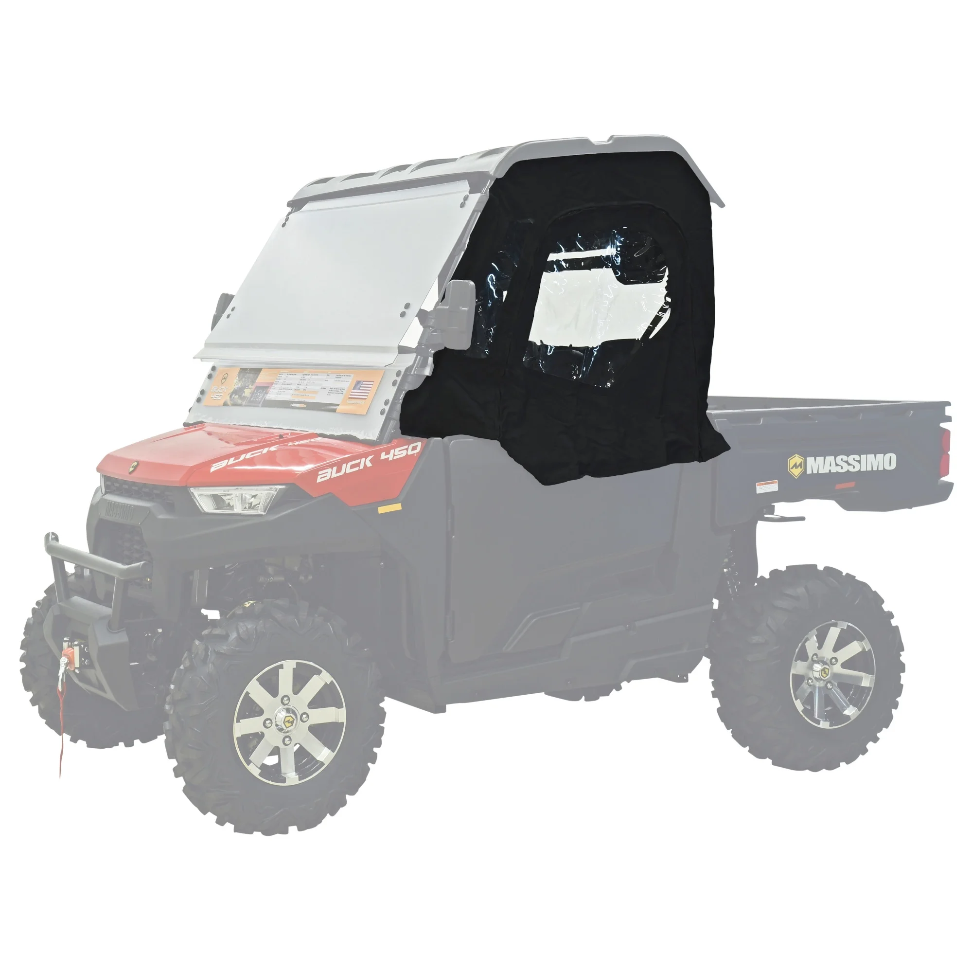 Massimo BUCK 250/250x/450/450x Half Door and Rear Window Soft Enclosure Cover Accessory