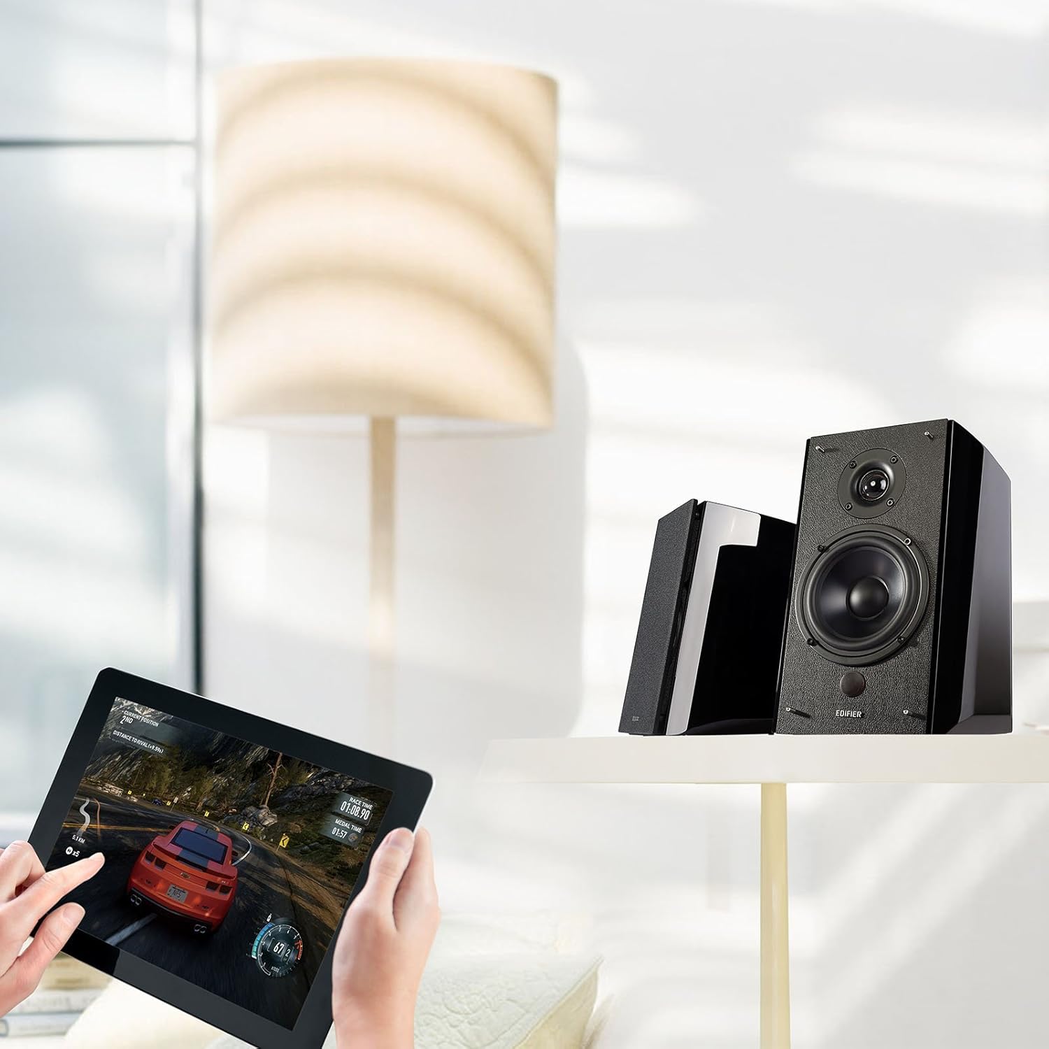 Edifier R2000DB Powered Bluetooth Bookshelf Speakers - Near-Field Studio Monitors - Optical Input - 120 Watts RMS (Black)