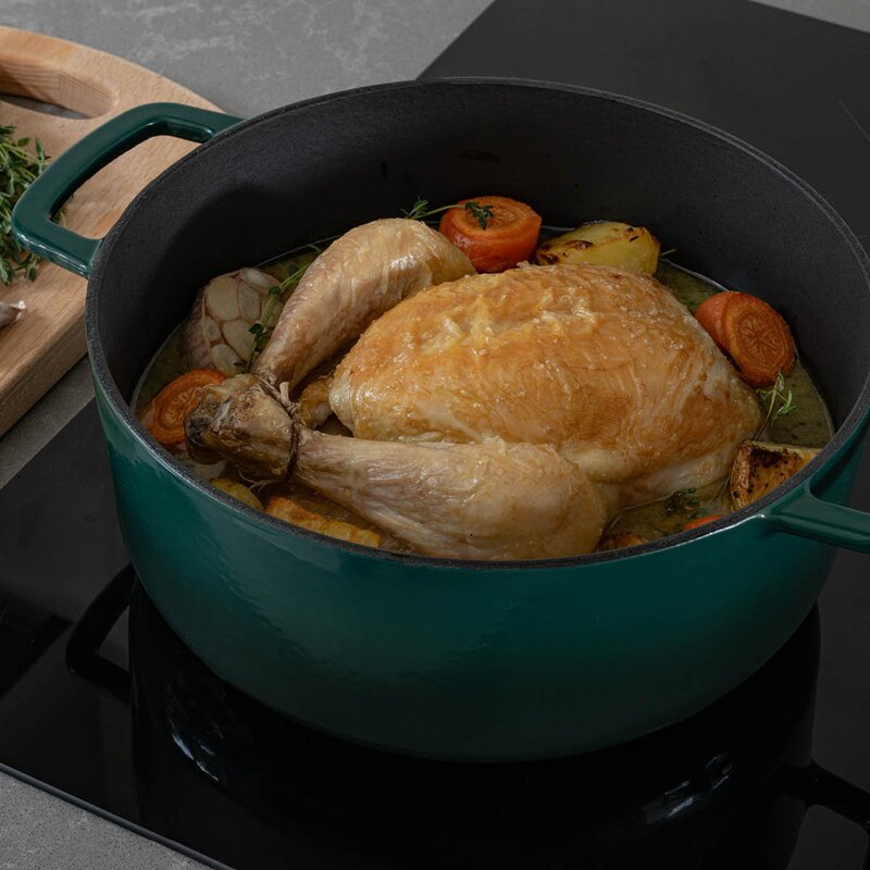 Støpejernsgryte 28 cm 5,3L holly green